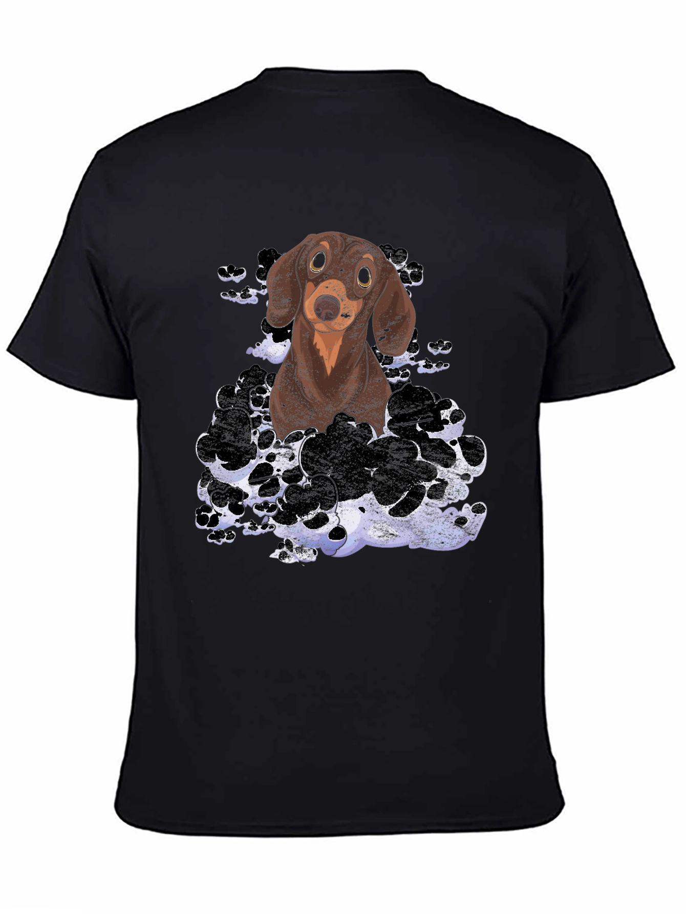 Dachshund Dog Graphic Print T-Shirt - Mens Black Tee