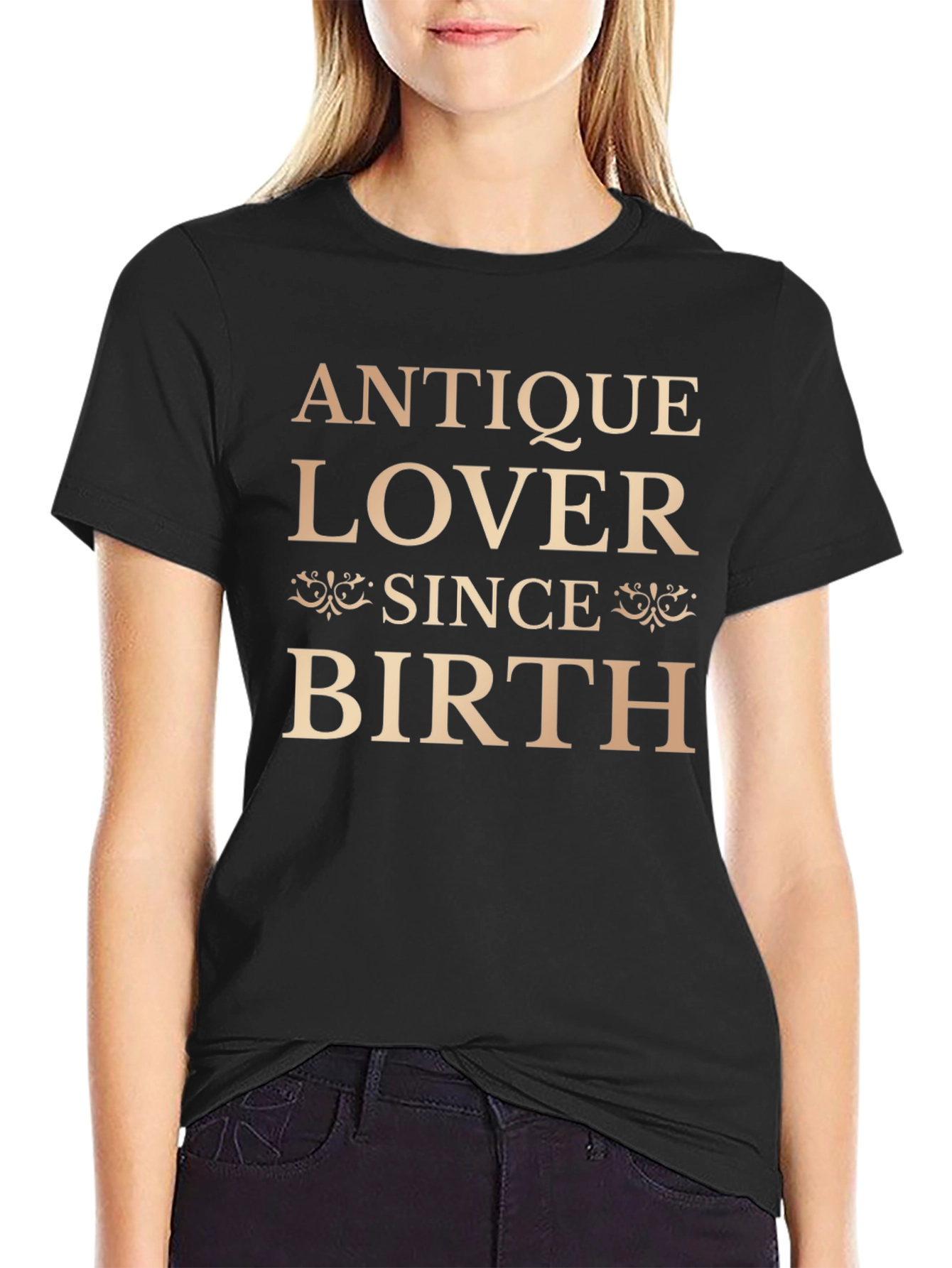 Antique Lover Since Birth Black Graphic Tee