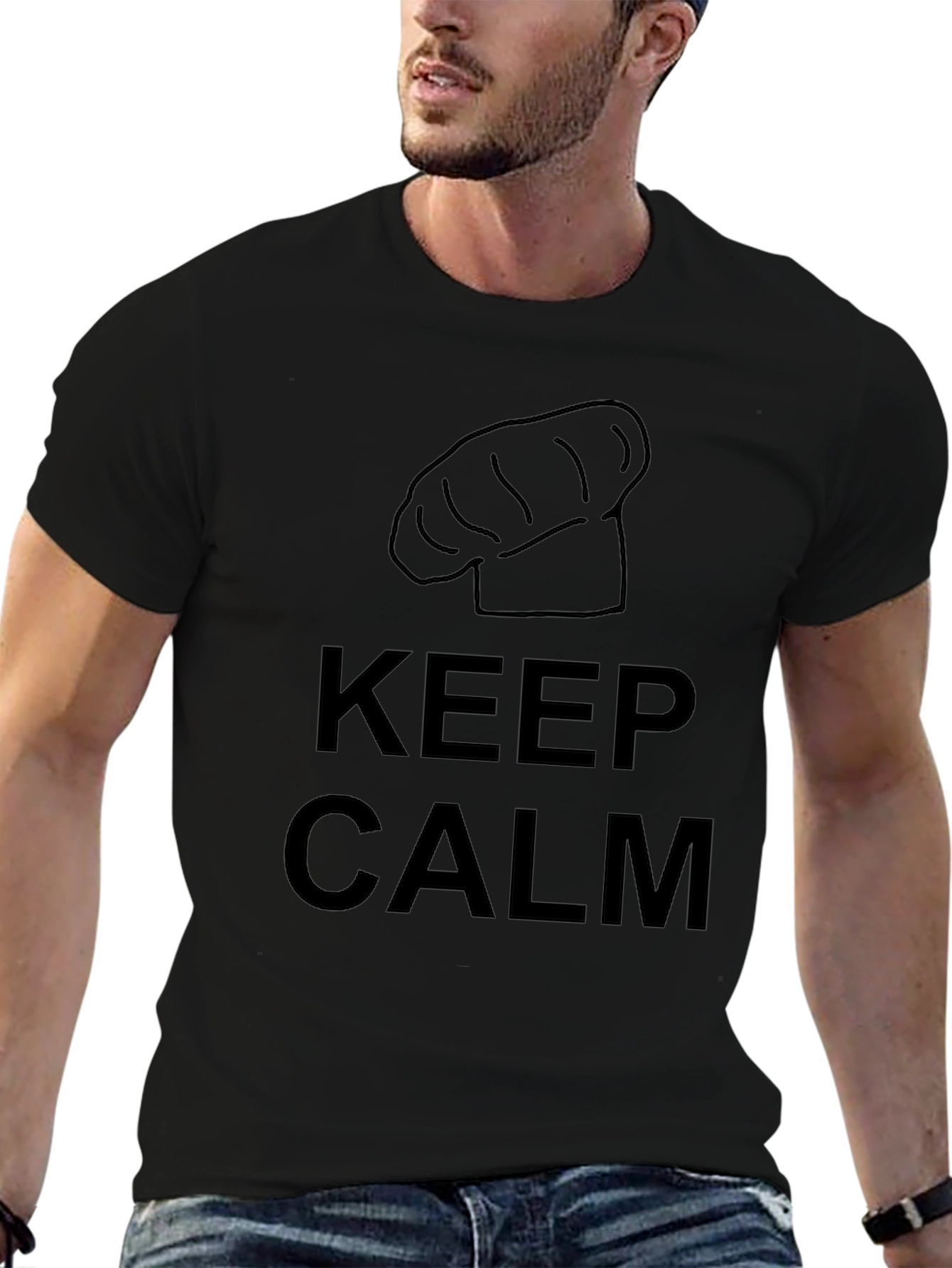 Keep Calm Chef Hat Graphic T-Shirt