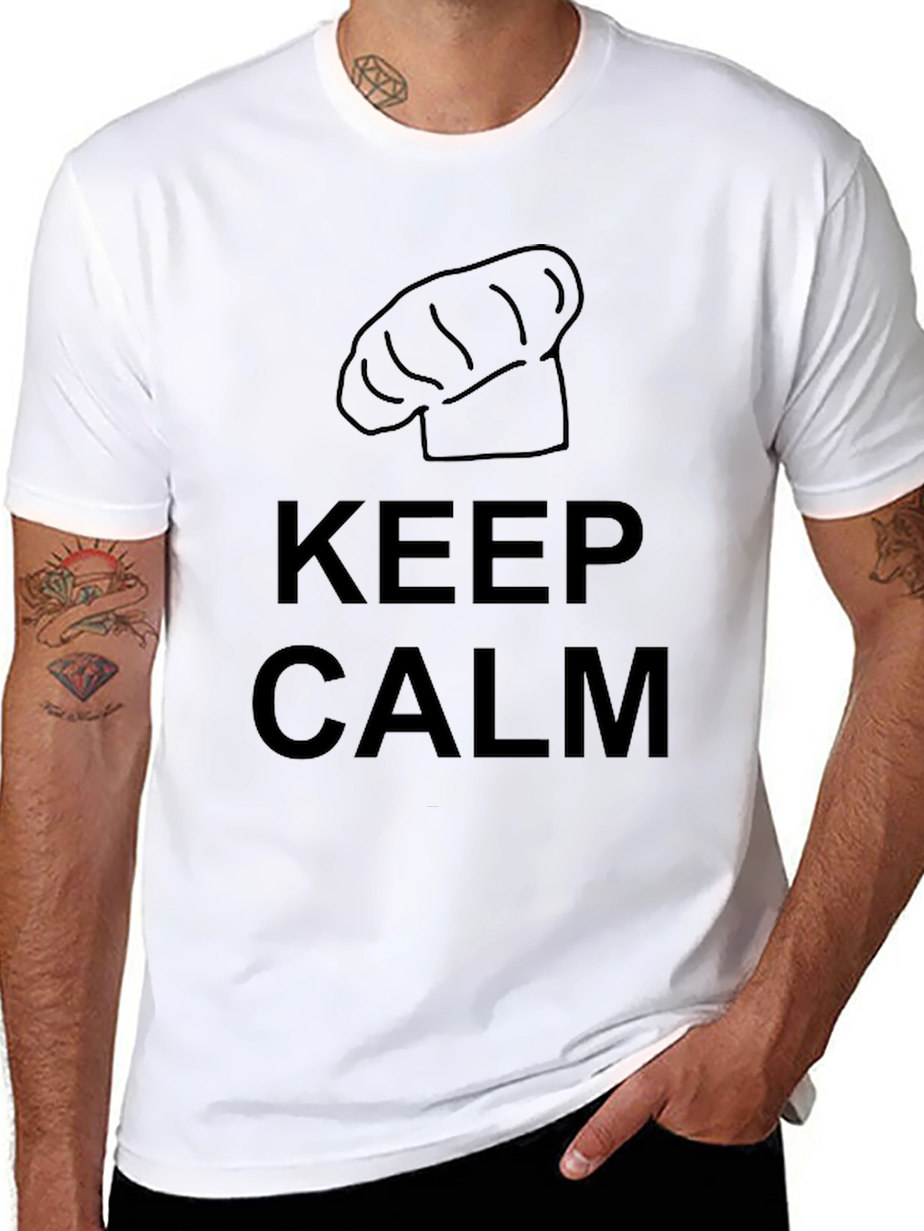 Keep Calm Chef Hat Graphic T-Shirt