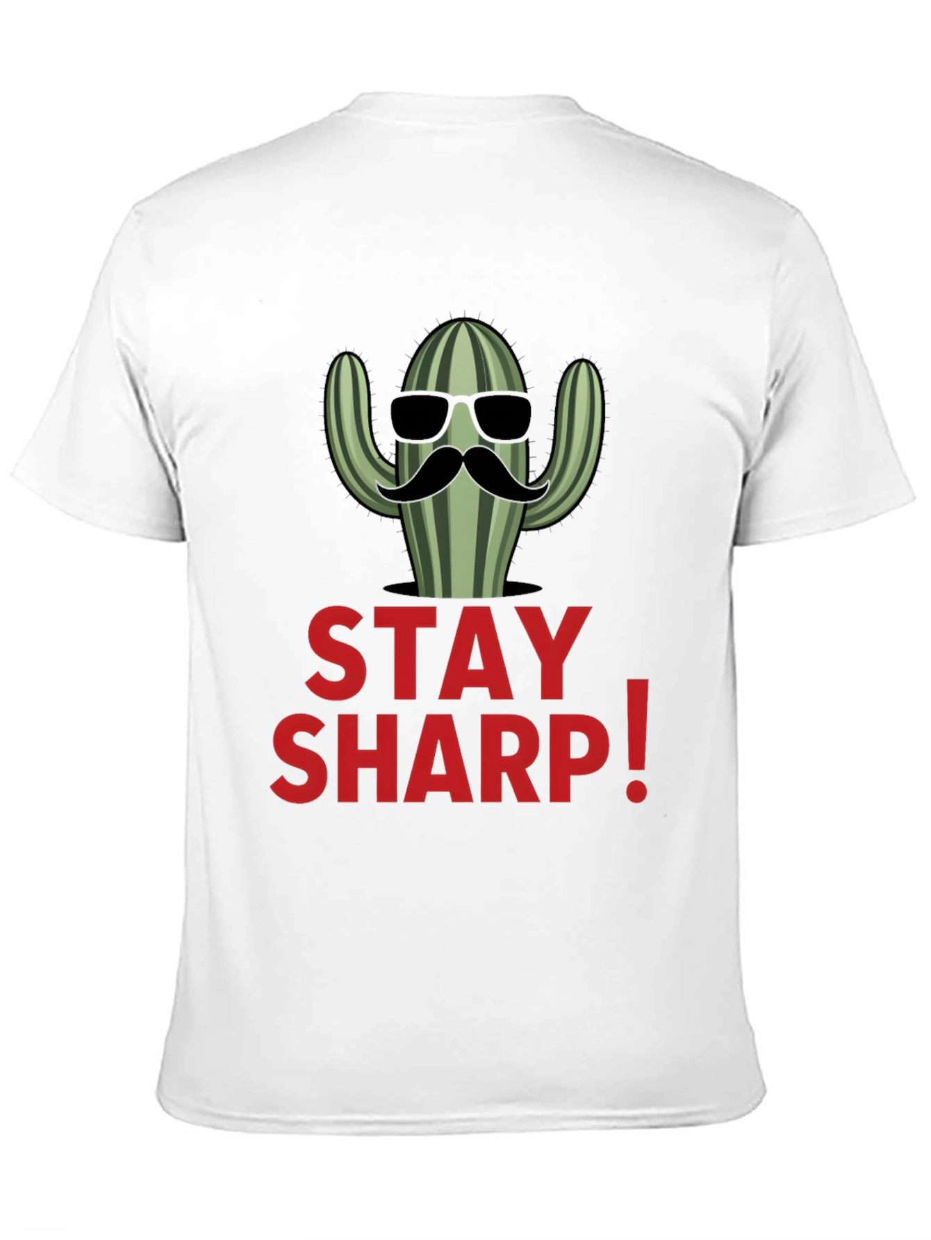 Stay Sharp Cactus Graphic Black T-Shirt