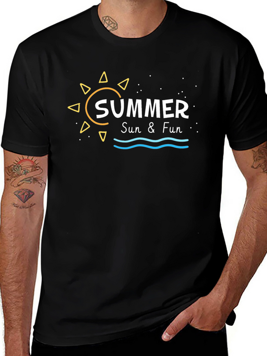 Summer Sun & Fun Black Graphic Tee