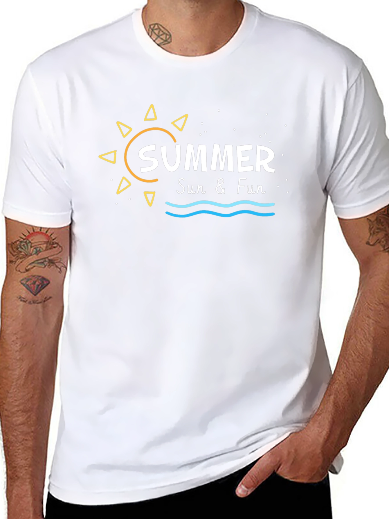 Summer Sun & Fun Black Graphic Tee