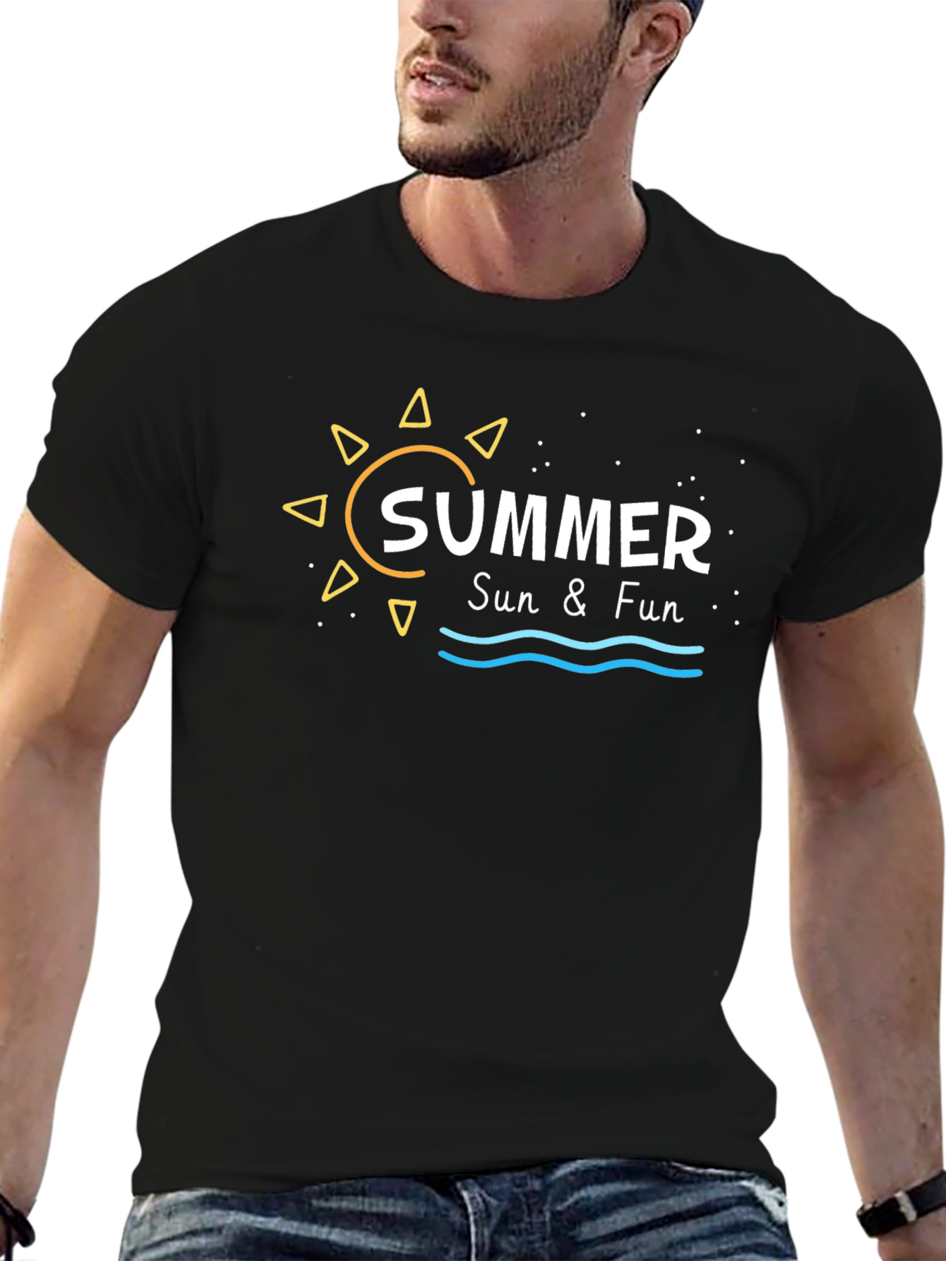 Summer Sun & Fun Black Graphic Tee