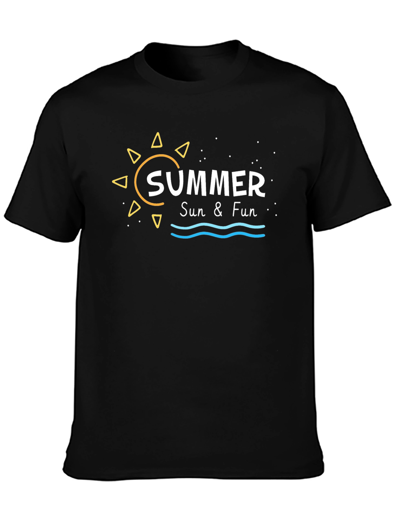 Summer Sun & Fun Black Graphic Tee