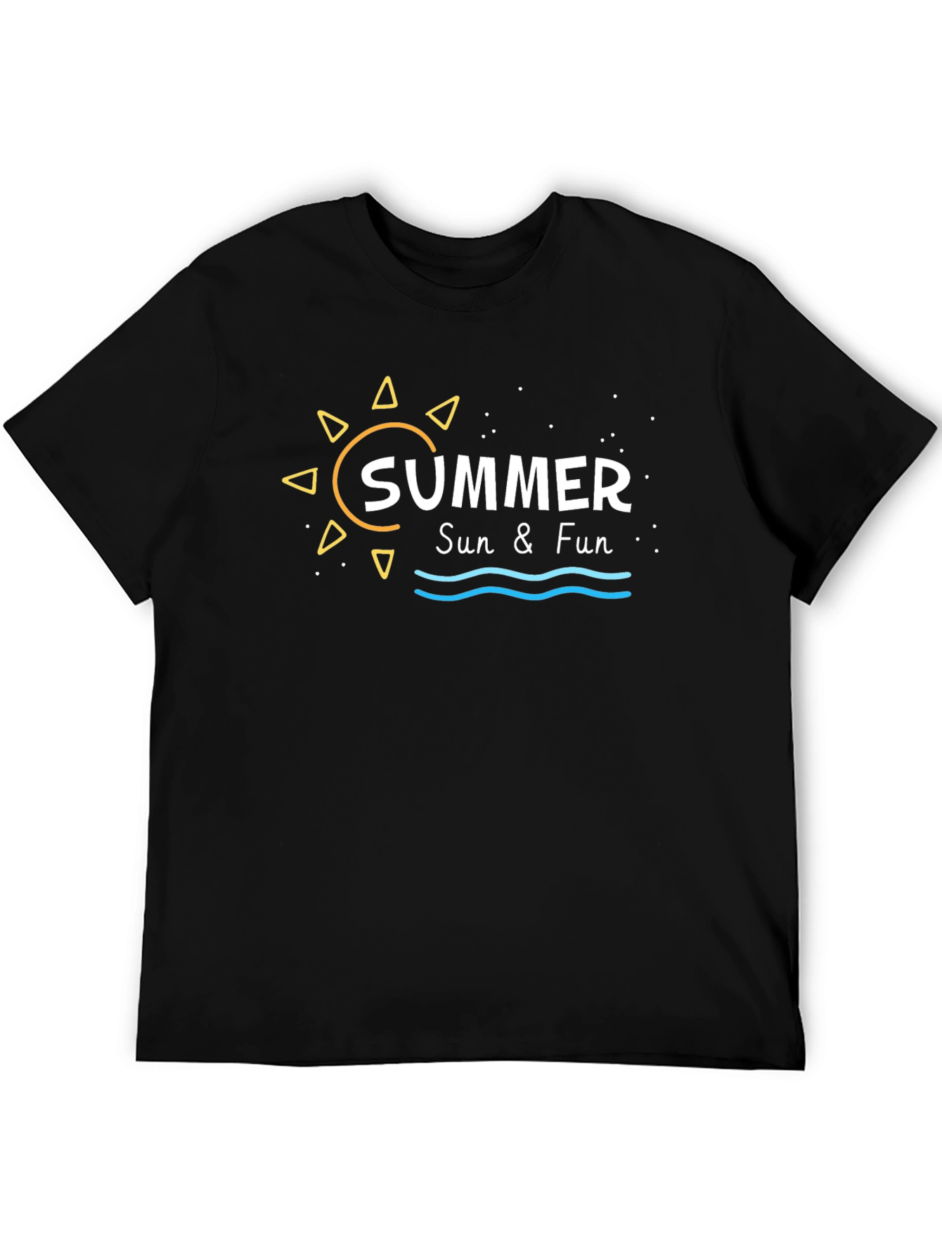 Summer Sun & Fun Black Graphic Tee
