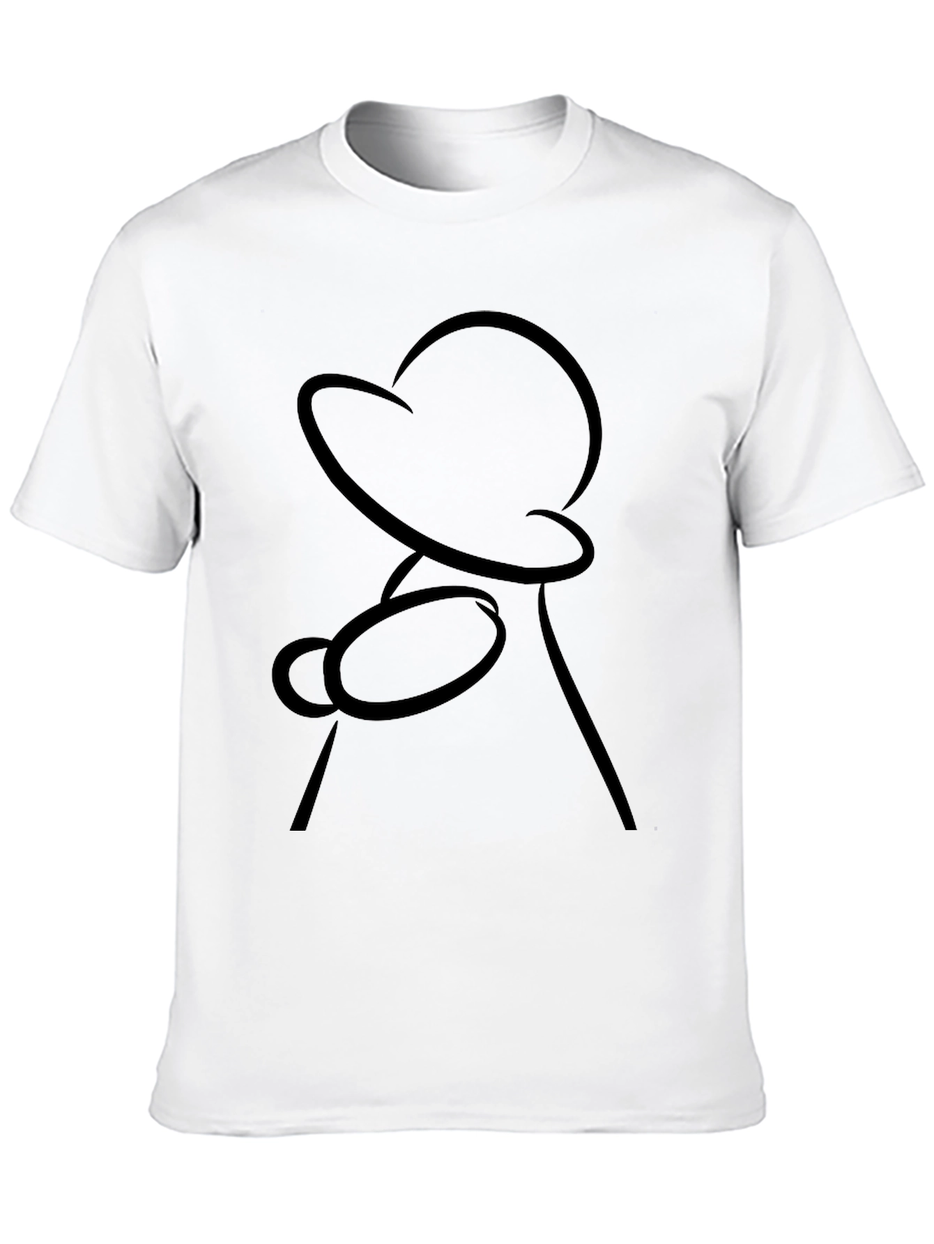 Minimalist Black T-Shirt - Abstract Silhouette Design
