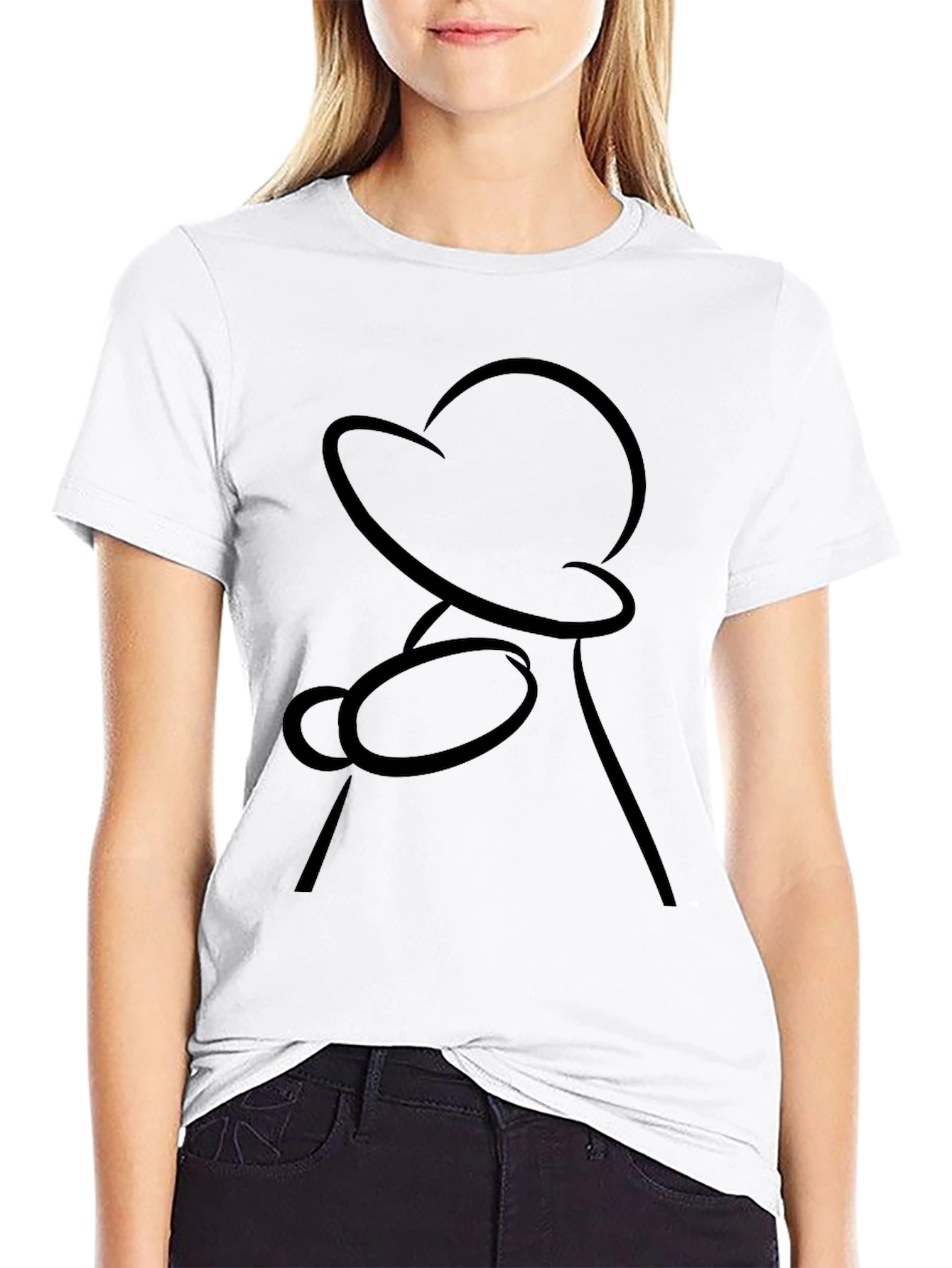 Minimalist Black T-Shirt - Abstract Silhouette Design