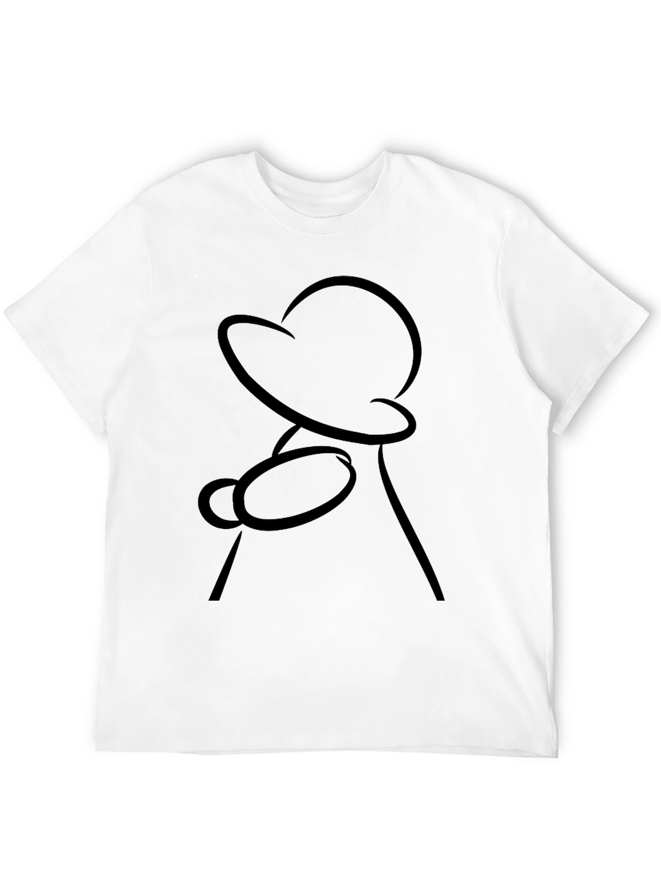 Minimalist Black T-Shirt - Abstract Silhouette Design