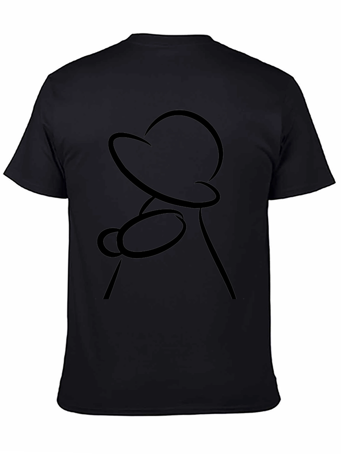 Minimalist Black T-Shirt - Abstract Silhouette Design