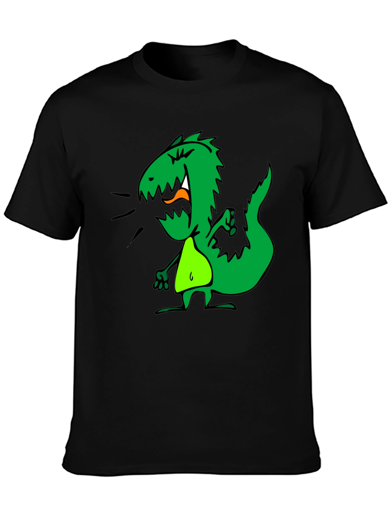 Dino Graphic Tee - Black Cotton Casual T-Shirt