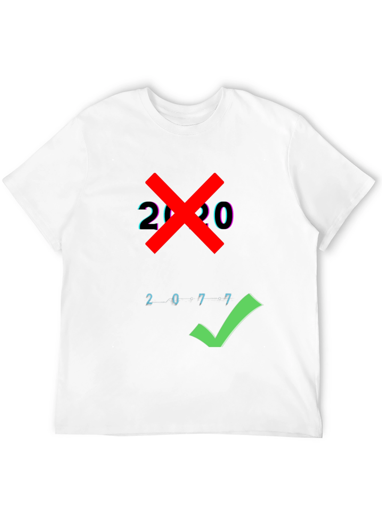 2077 Checkmark Tee - Cyberpunk Style