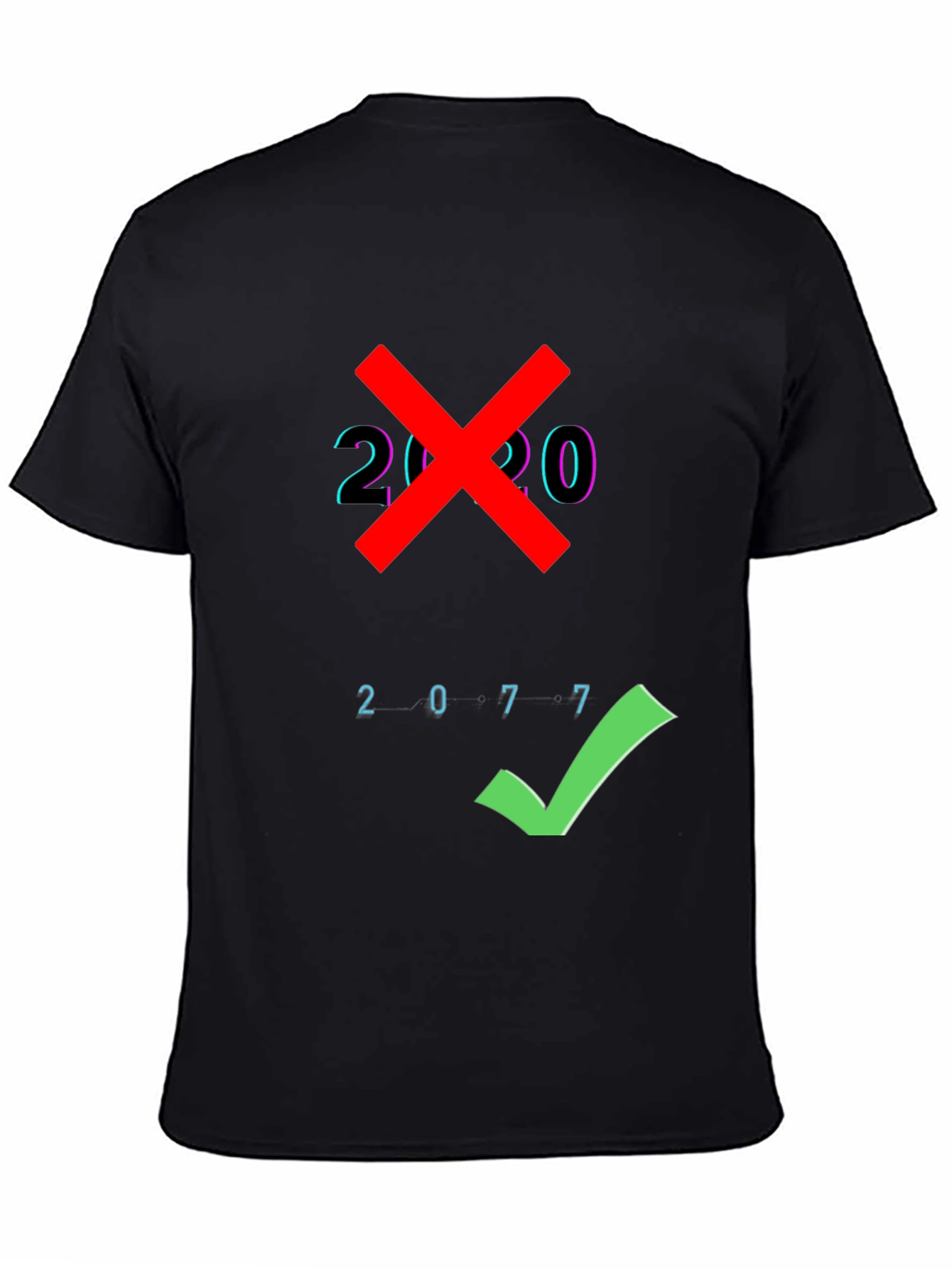 2077 Checkmark Tee - Cyberpunk Style