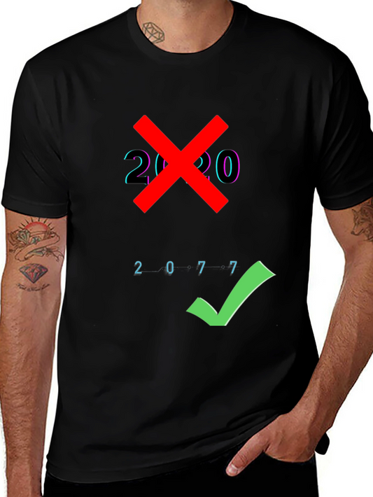 2077 Checkmark Tee - Cyberpunk Style