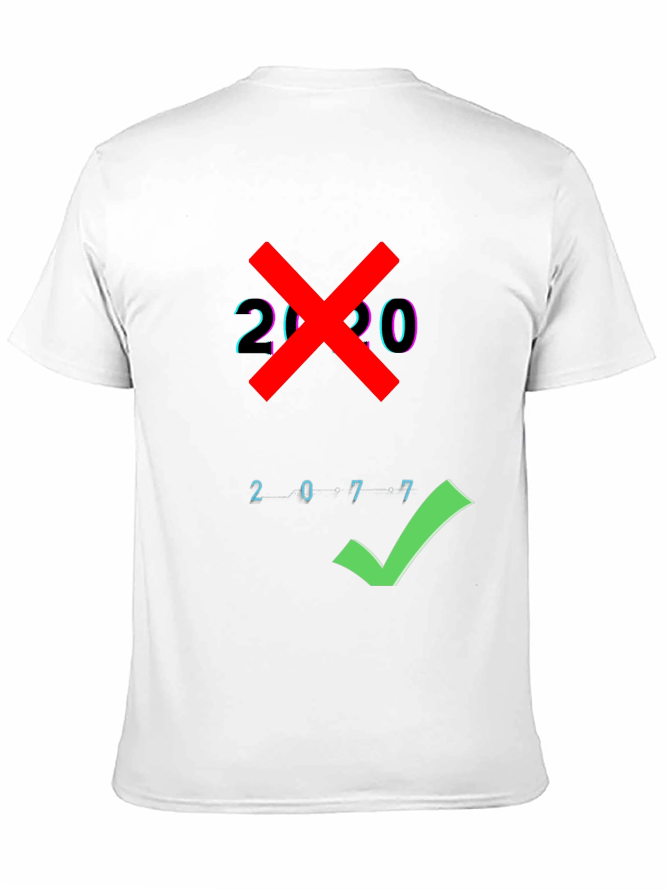 2077 Checkmark Tee - Cyberpunk Style