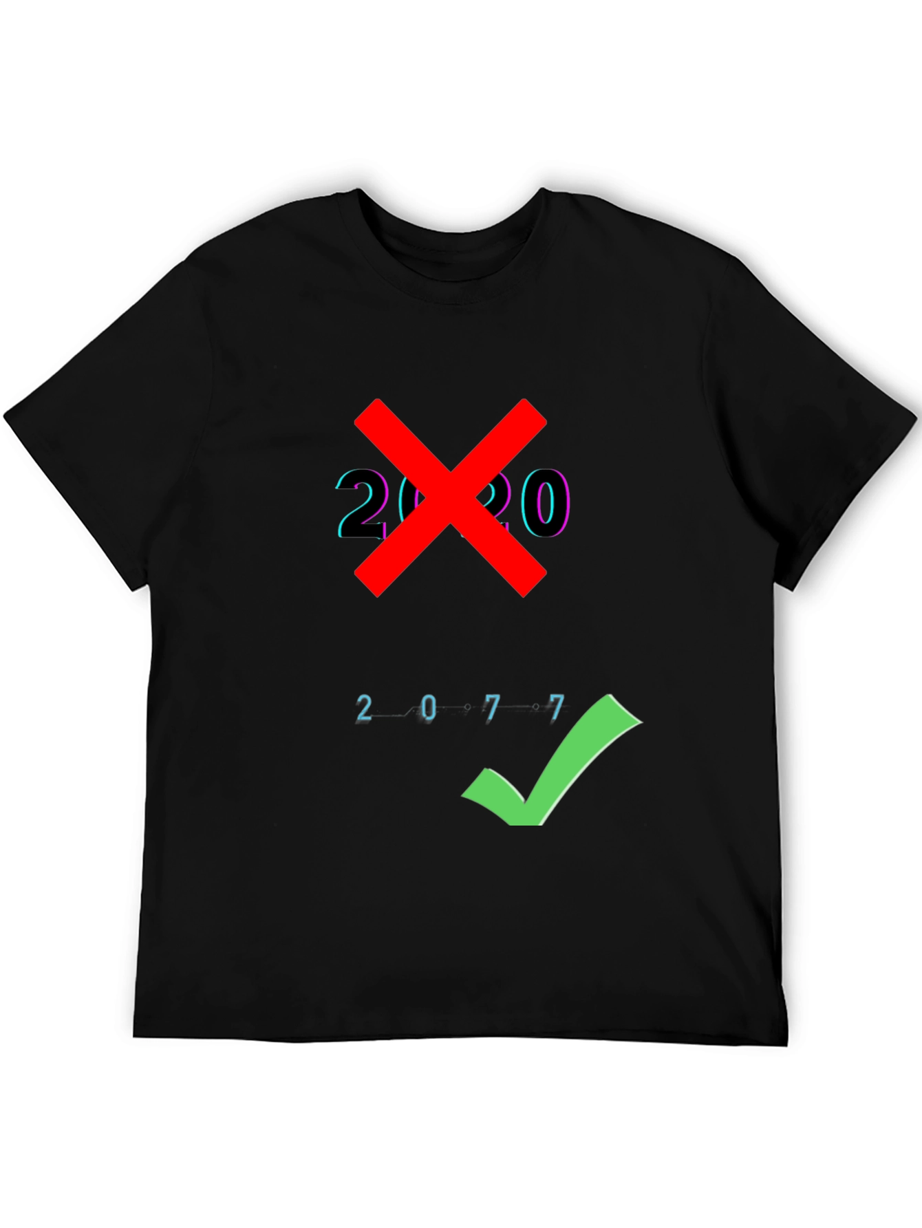 2077 Checkmark Tee - Cyberpunk Style