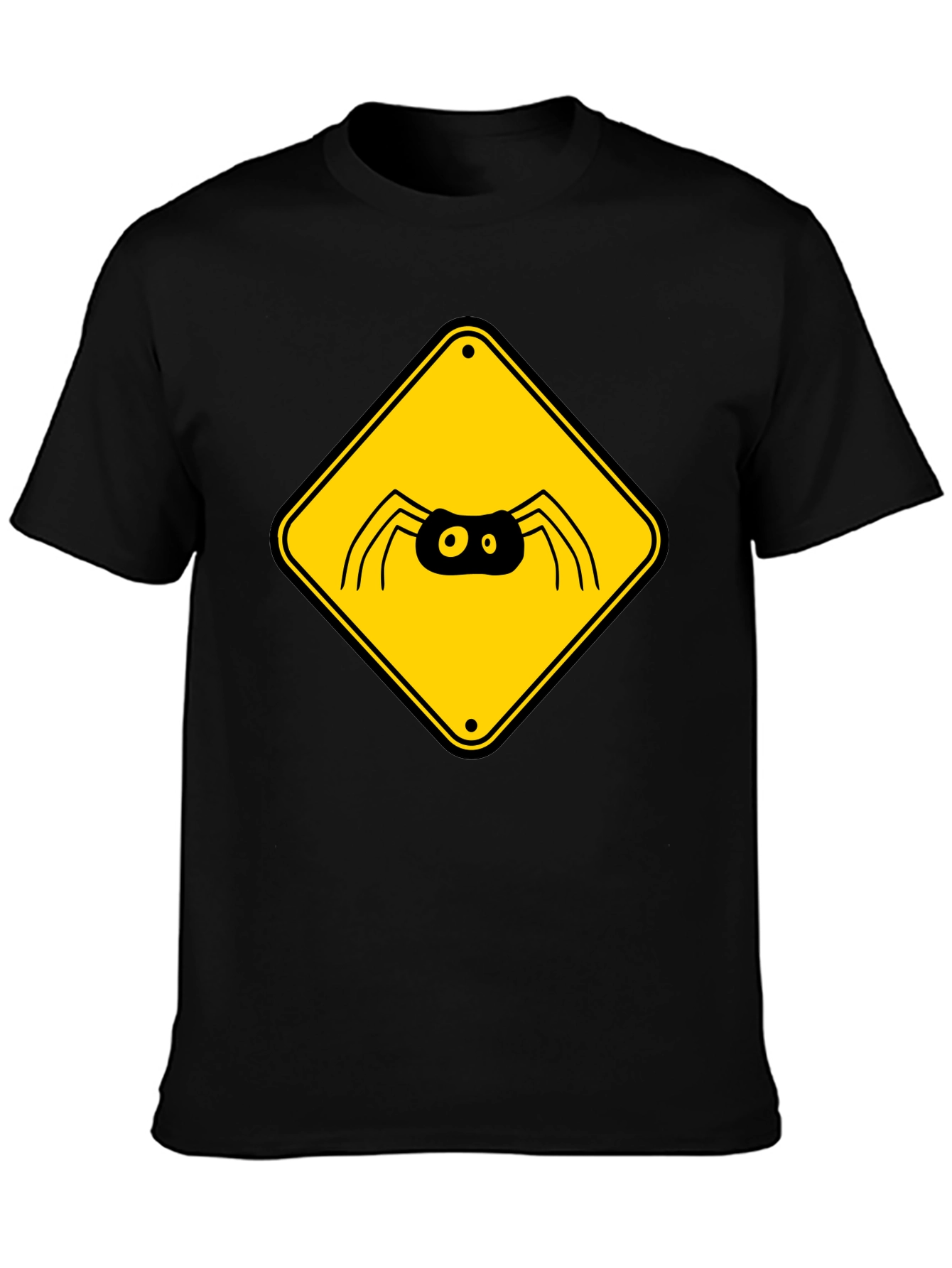 Spider Warning Sign Graphic T-Shirt
