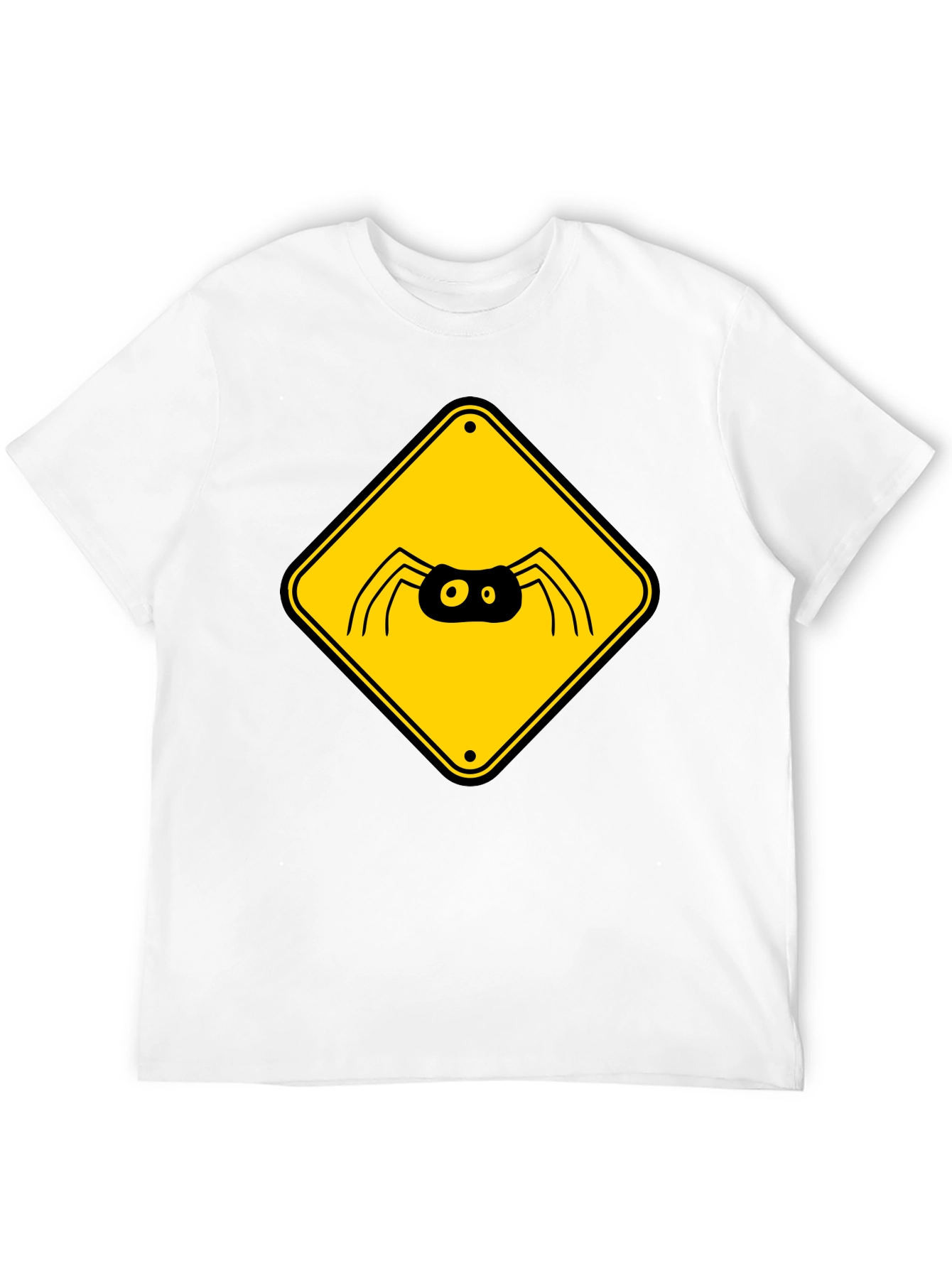 Spider Warning Sign Graphic T-Shirt