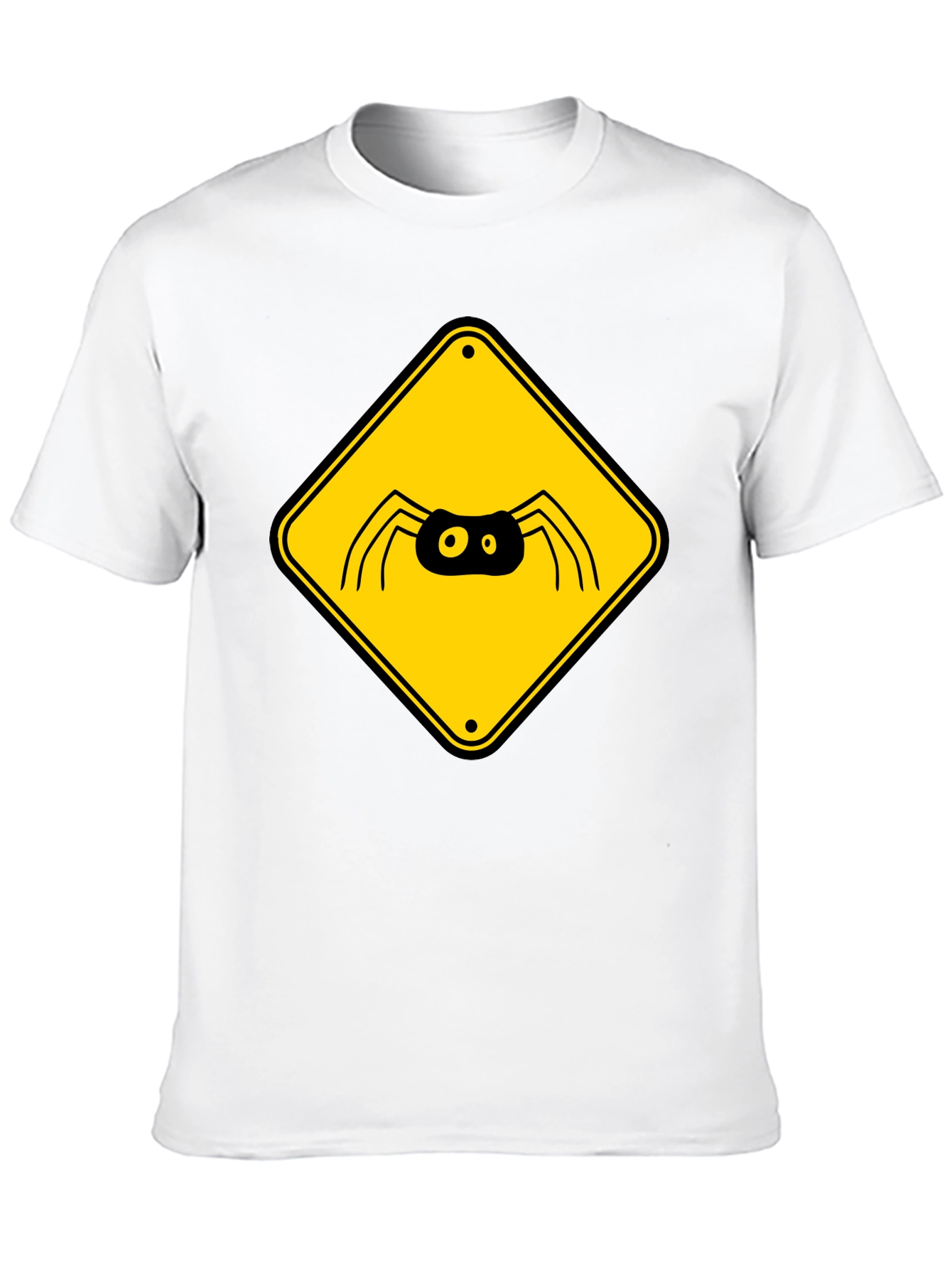 Spider Warning Sign Graphic T-Shirt