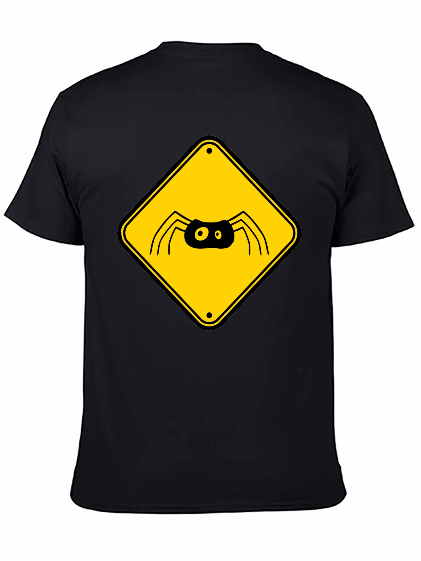 Spider Warning Sign Graphic T-Shirt