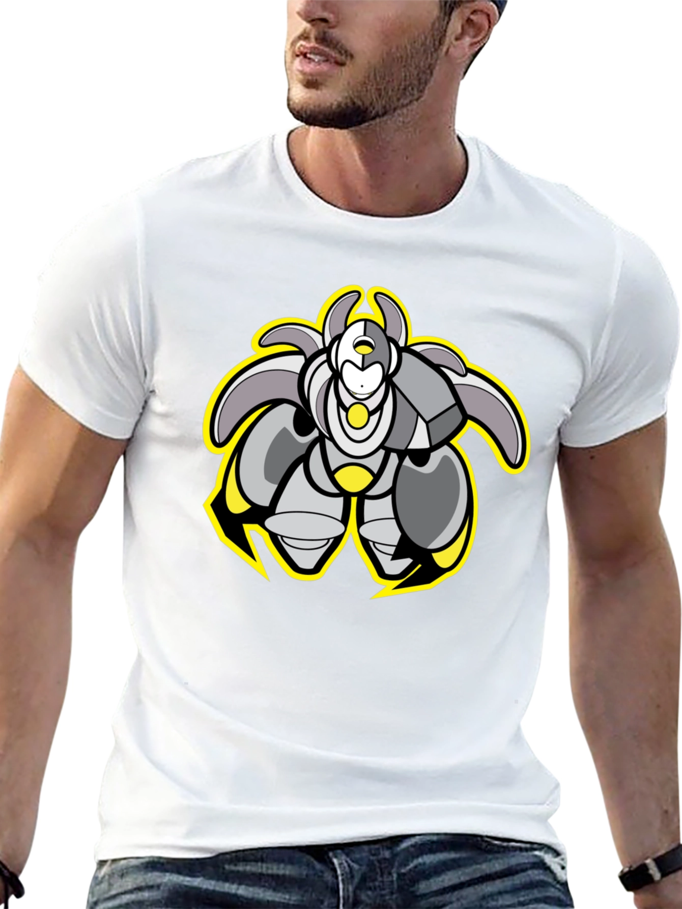 Cool Robot Graphic Black Tee
