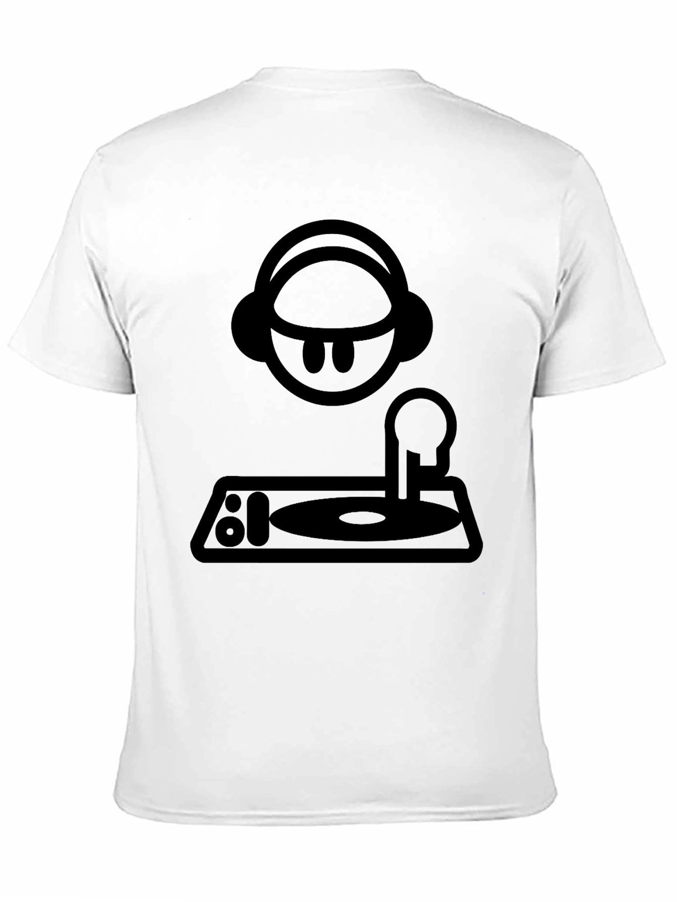 DJ Cartoon Graphic T-Shirt - Black