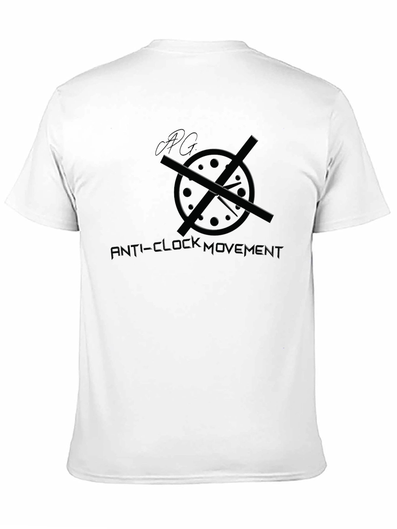 Anti-Clock Movement Graphic T-Shirt - Black