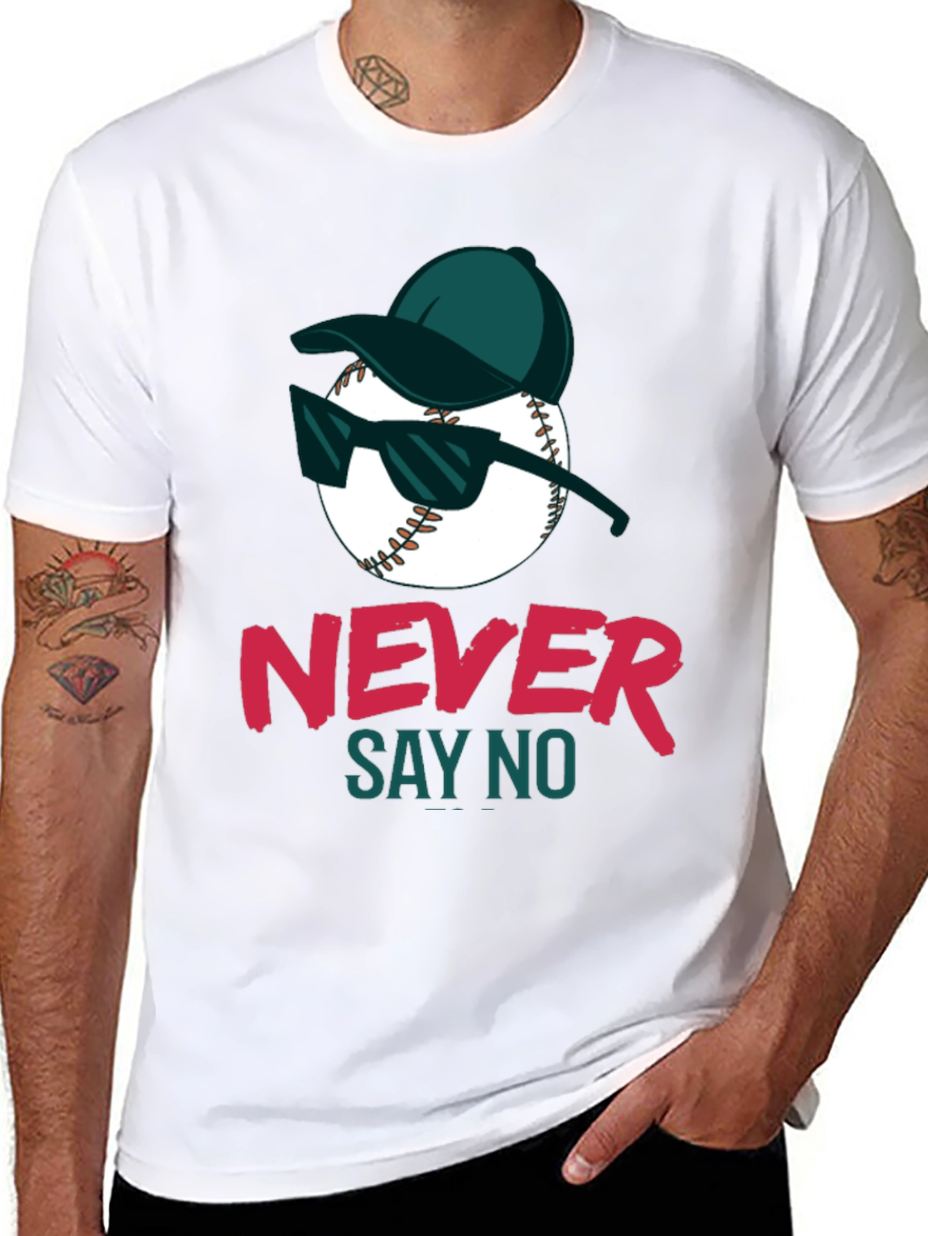Never Say No Baseball T-Shirt