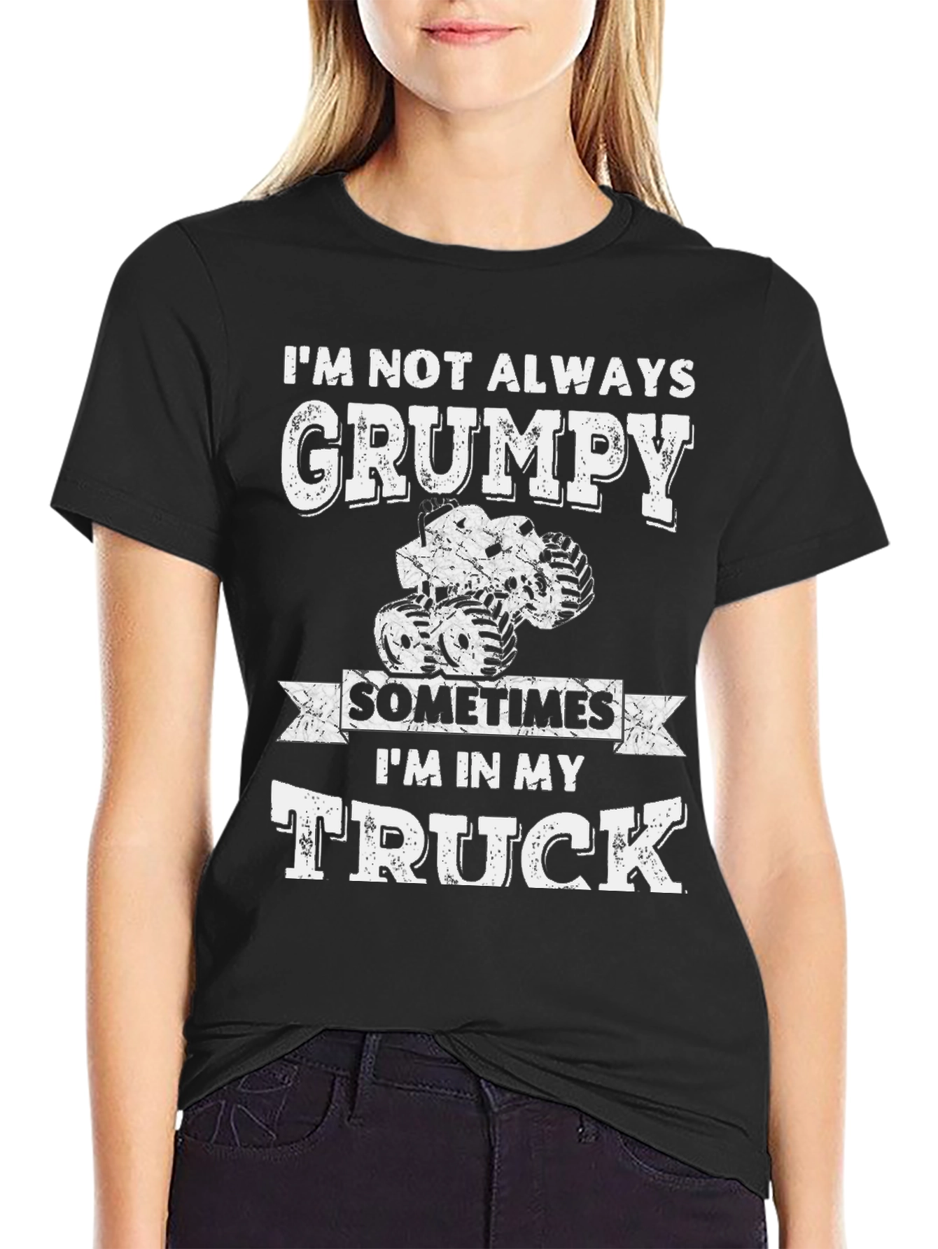 Grumpy Truck Driver T-Shirt - Black Cotton Blend