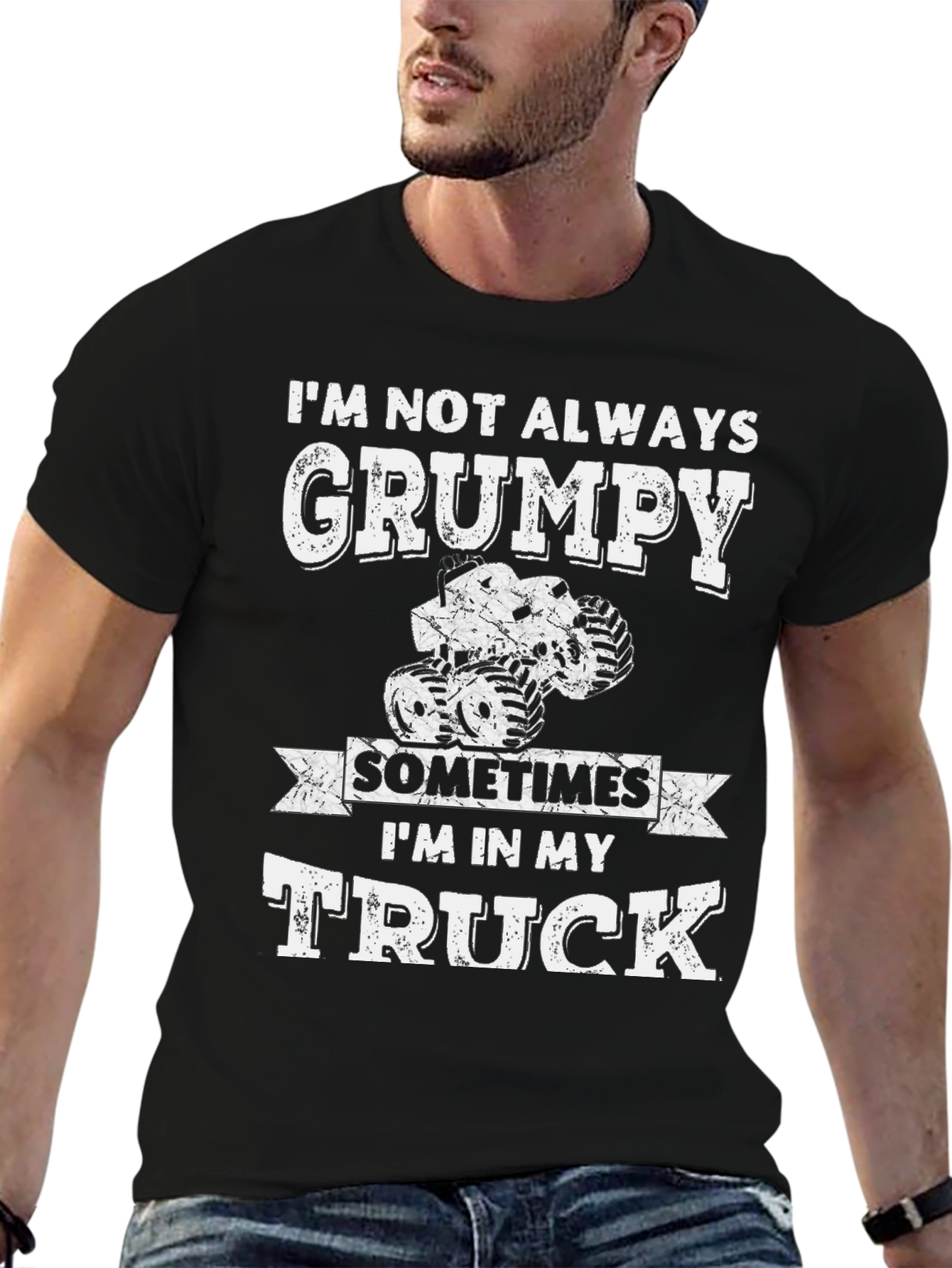 Grumpy Truck Driver T-Shirt - Black Cotton Blend