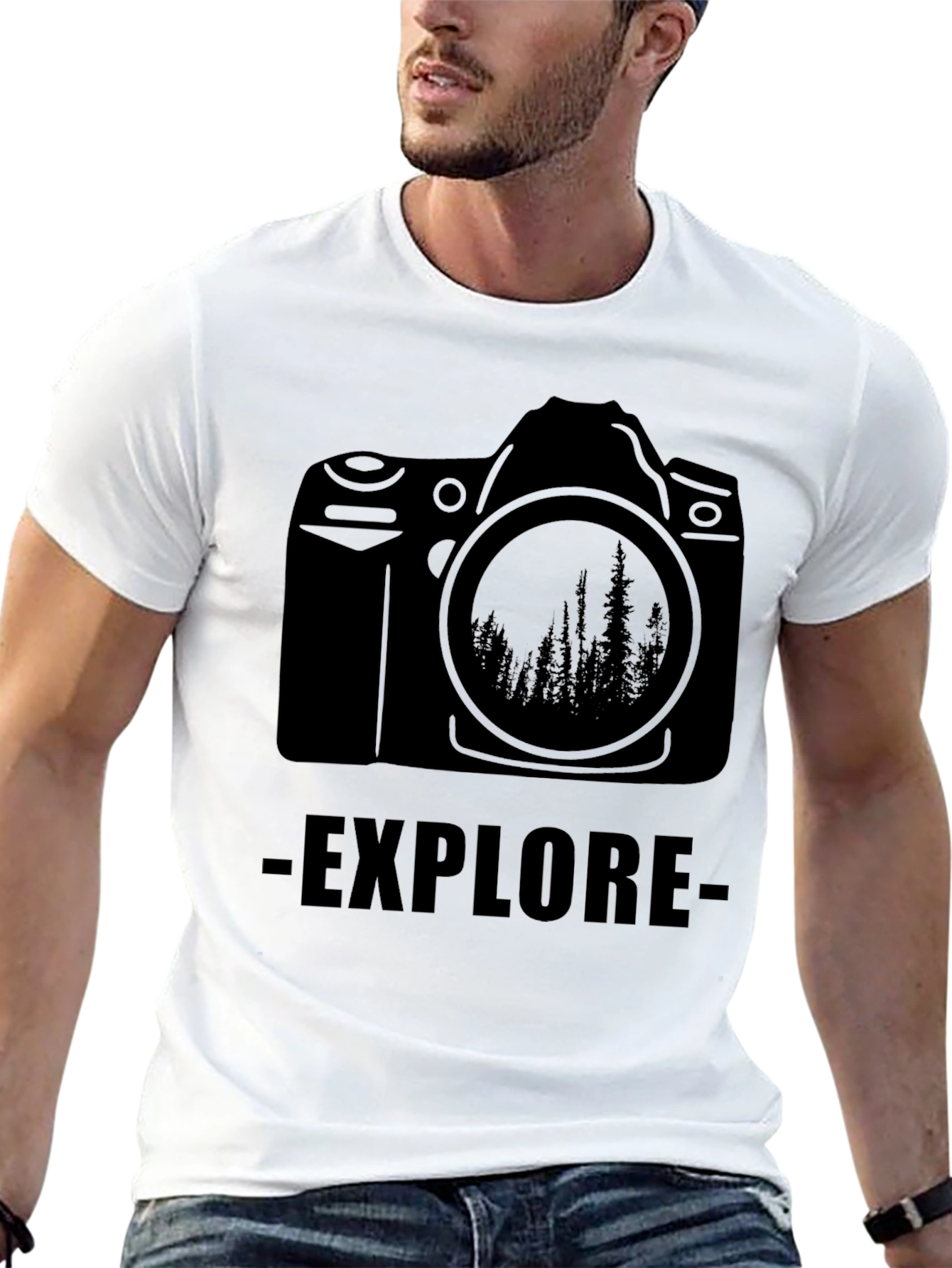 Explore Camera Graphic Tee - Black
