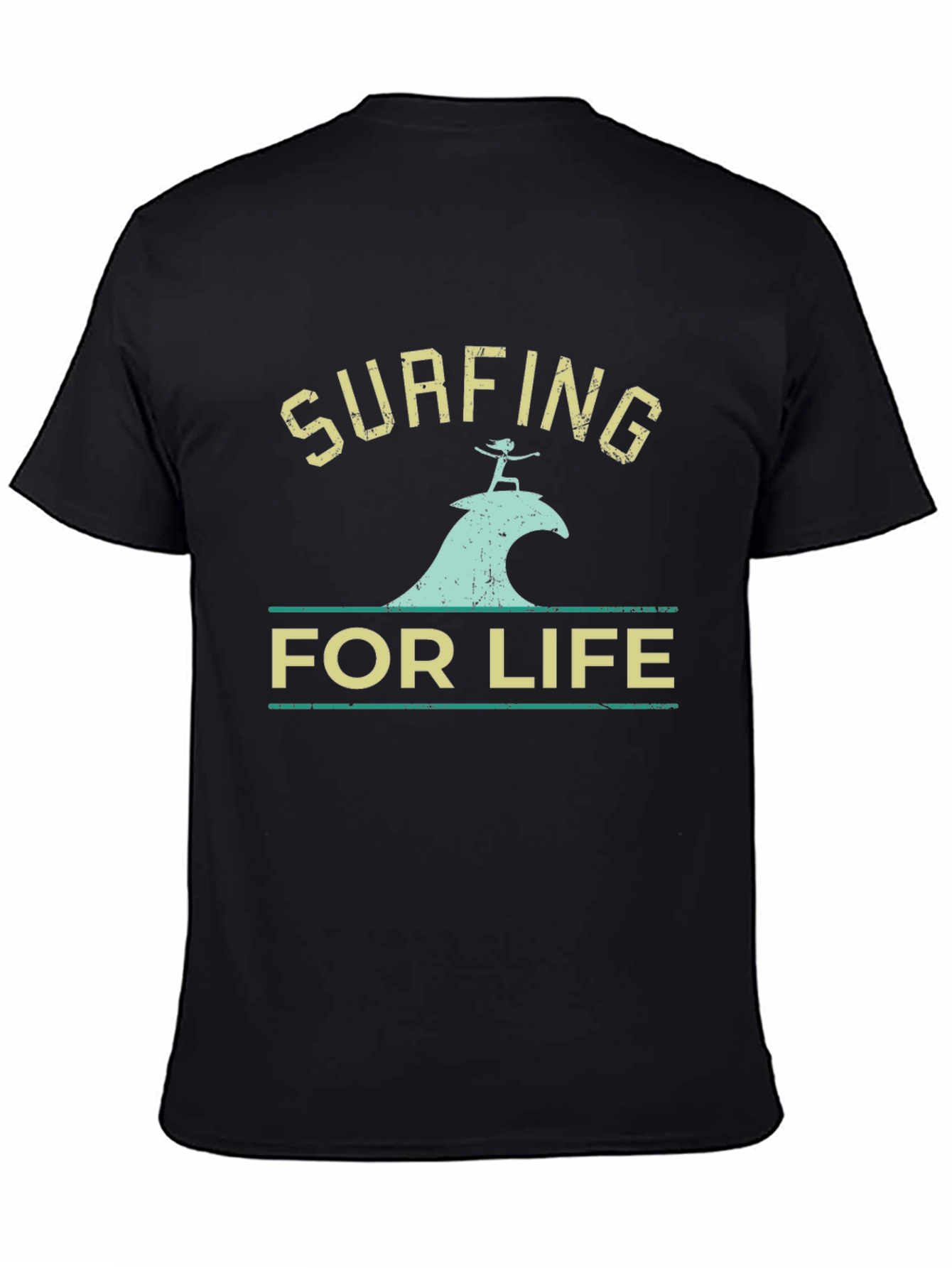 Surfing For Life T-Shirt - Black Surf Tee