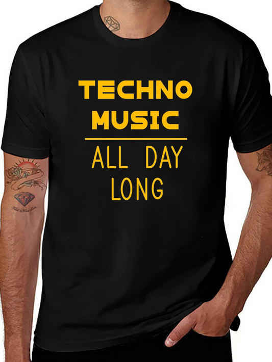 Techno Music All Day Long Graphic T-Shirt