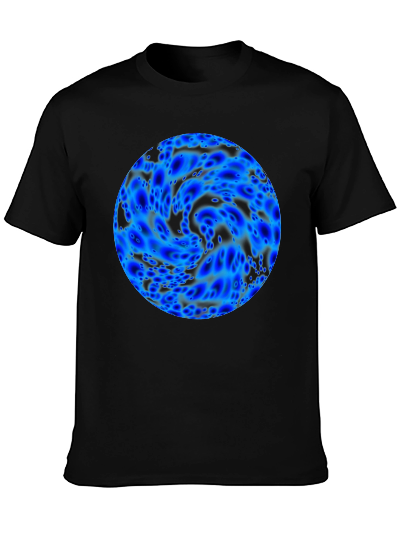 Abstract Blue Sphere Black T-Shirt
