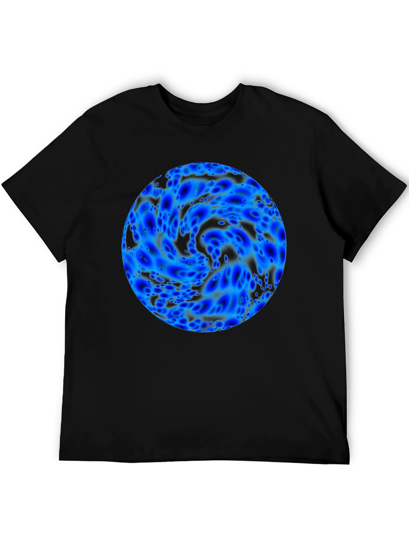 Abstract Blue Sphere Black T-Shirt