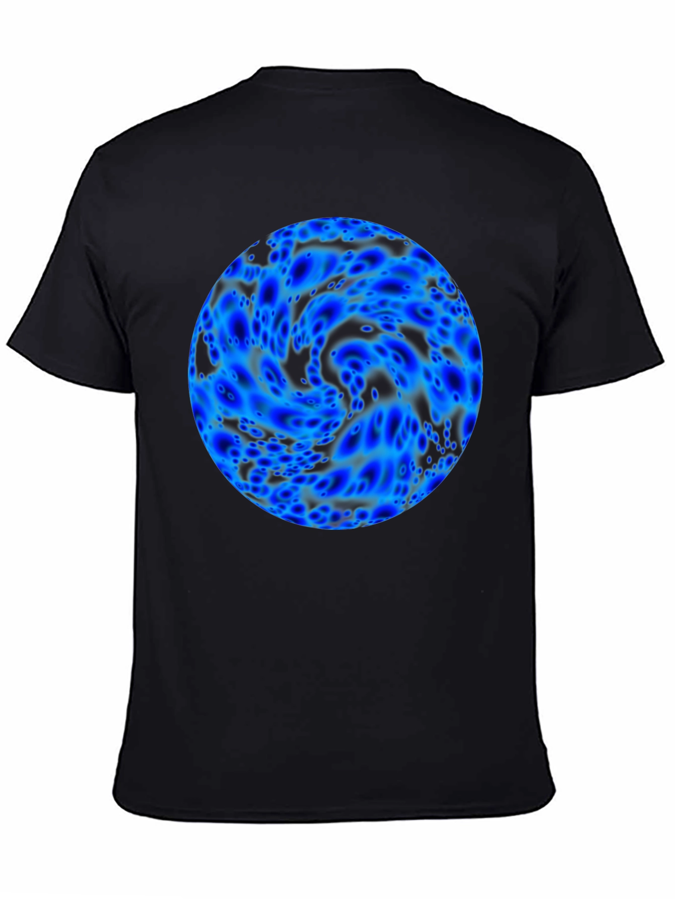 Abstract Blue Sphere Black T-Shirt