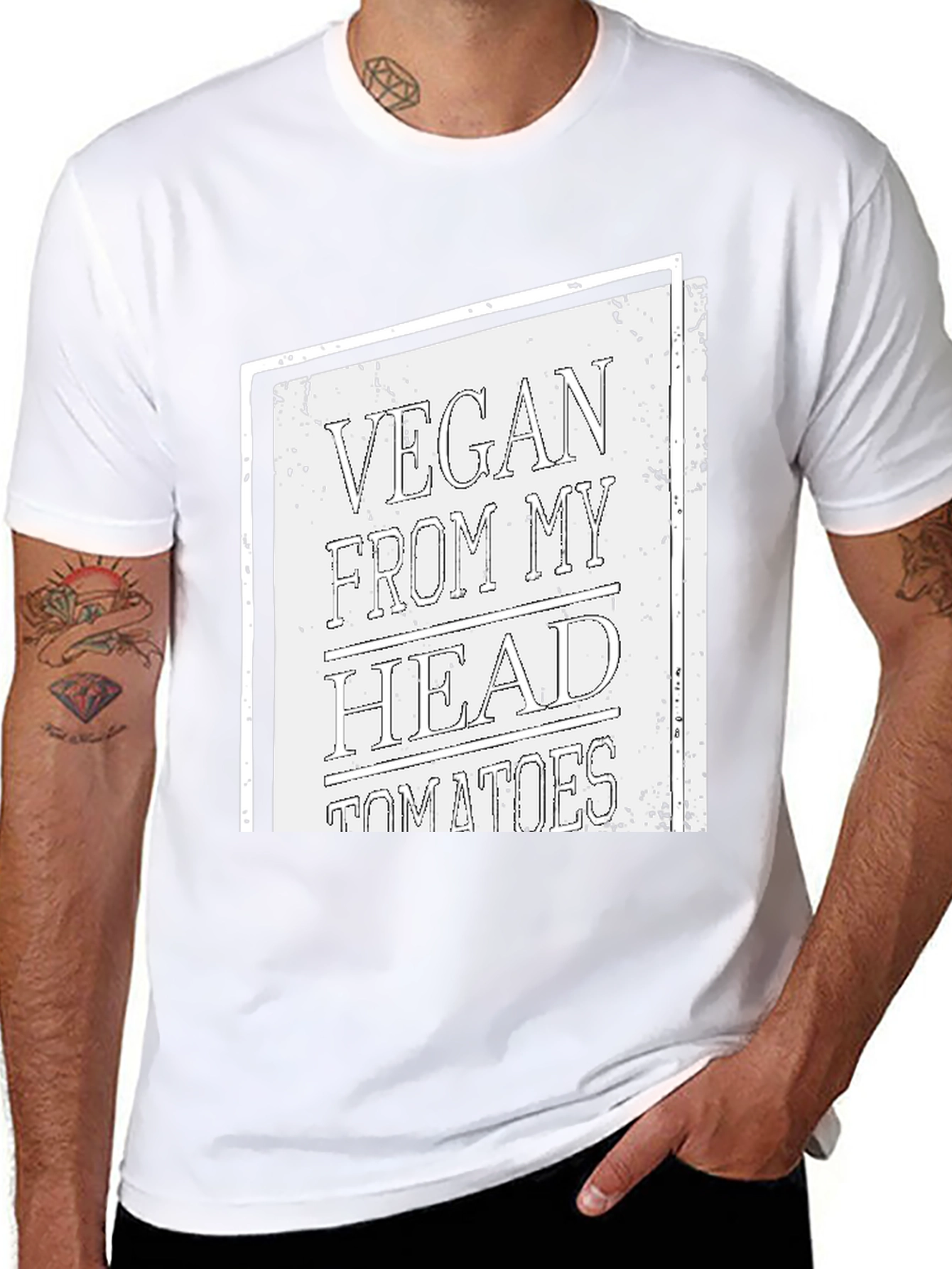 Vegan From My Head Tomatoes T-Shirt - Black