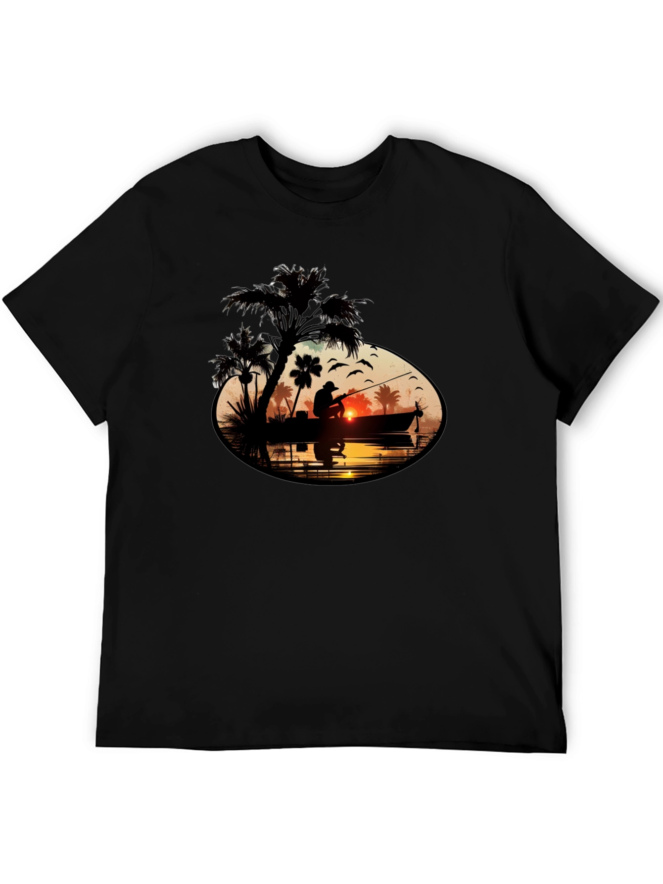 Sunset Fisherman Graphic Tee