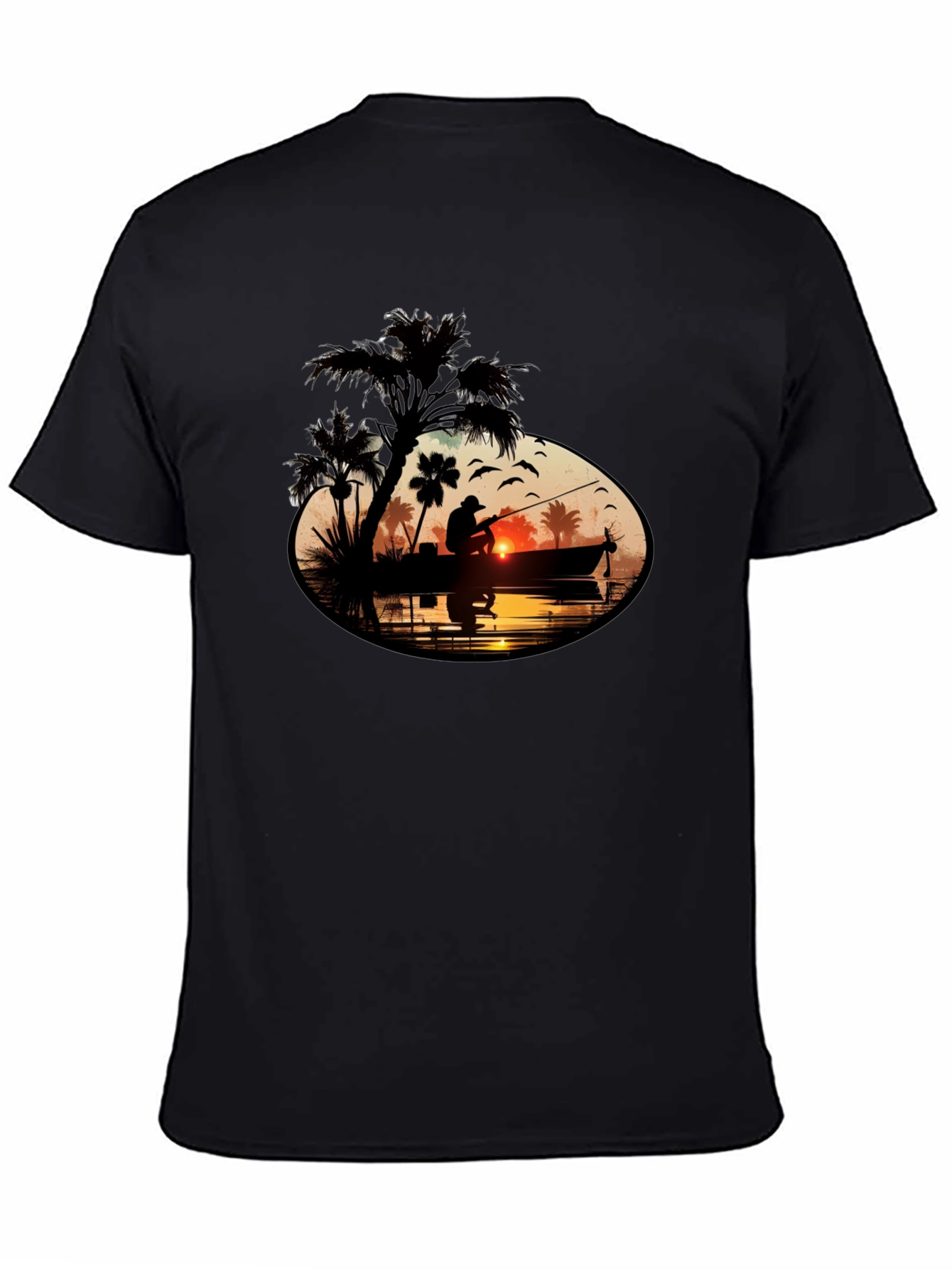 Sunset Fisherman Graphic Tee