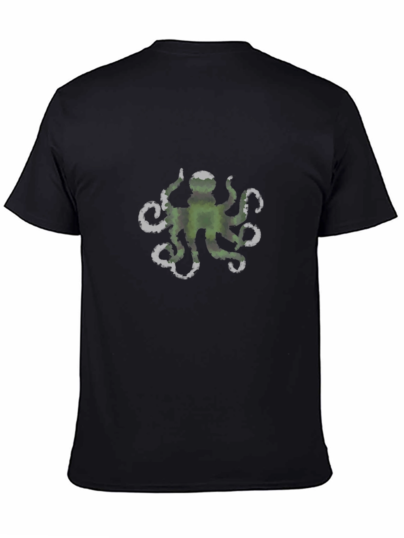 Green Octopus Graphic Black Tee