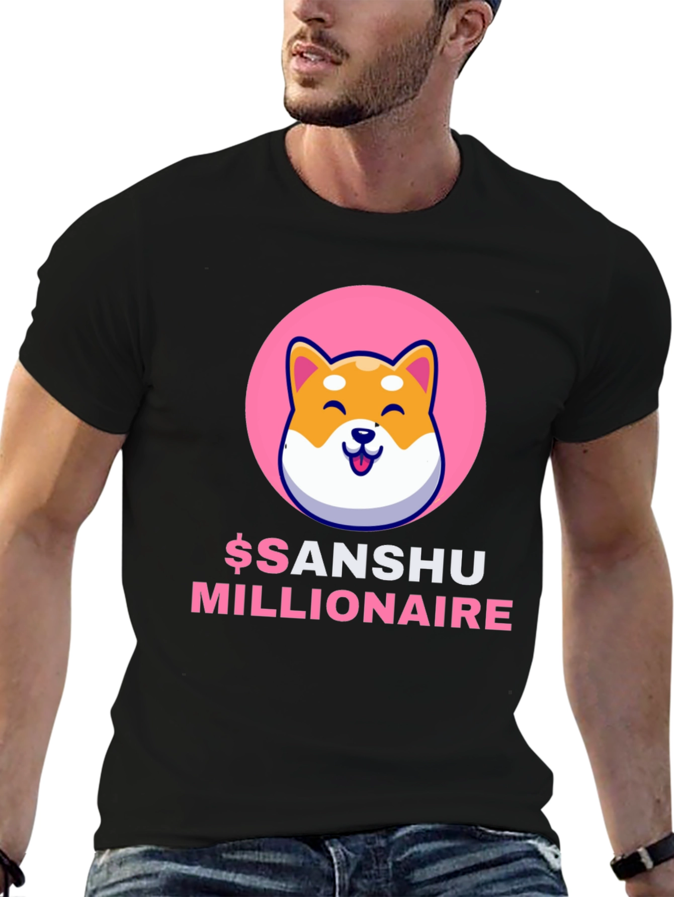 Sanshu Inu Millionaire Graphic Tee - Black