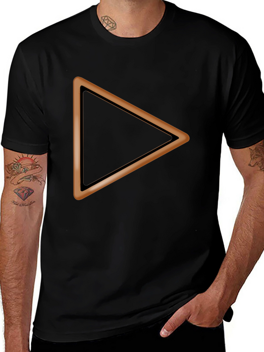 Black T-Shirt with Brown Triangle Design