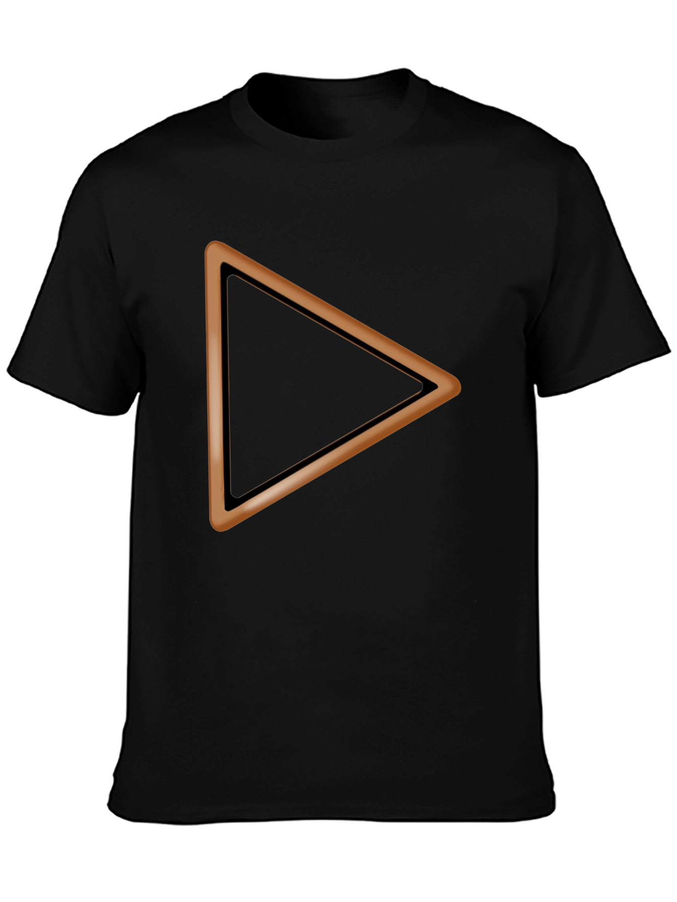 Black T-Shirt with Brown Triangle Design