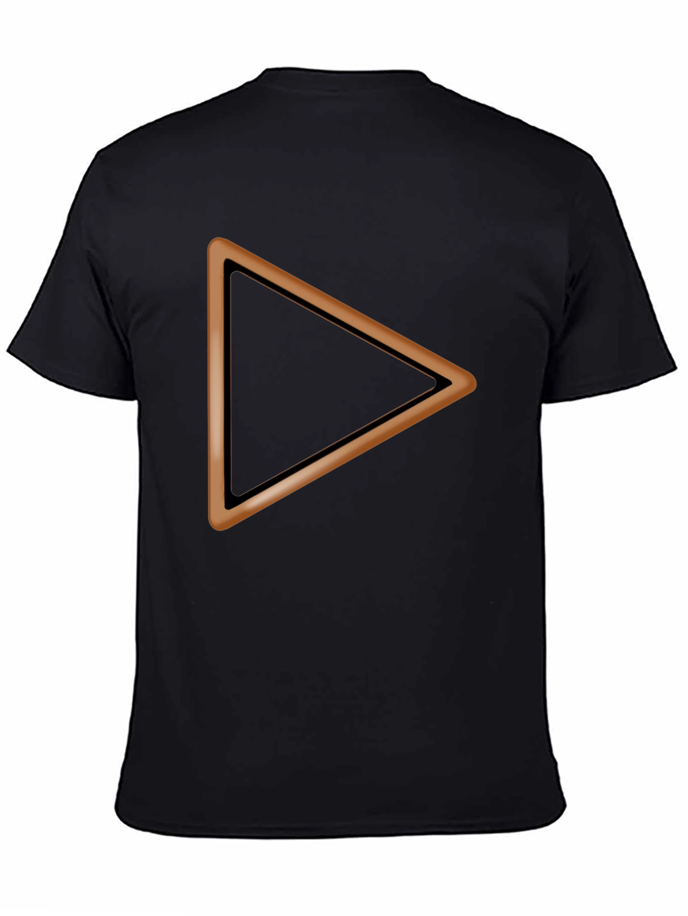 Black T-Shirt with Brown Triangle Design