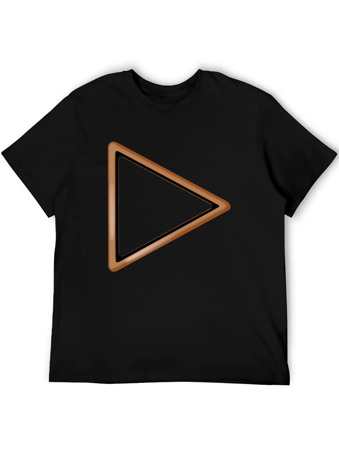 Black T-Shirt with Brown Triangle Design