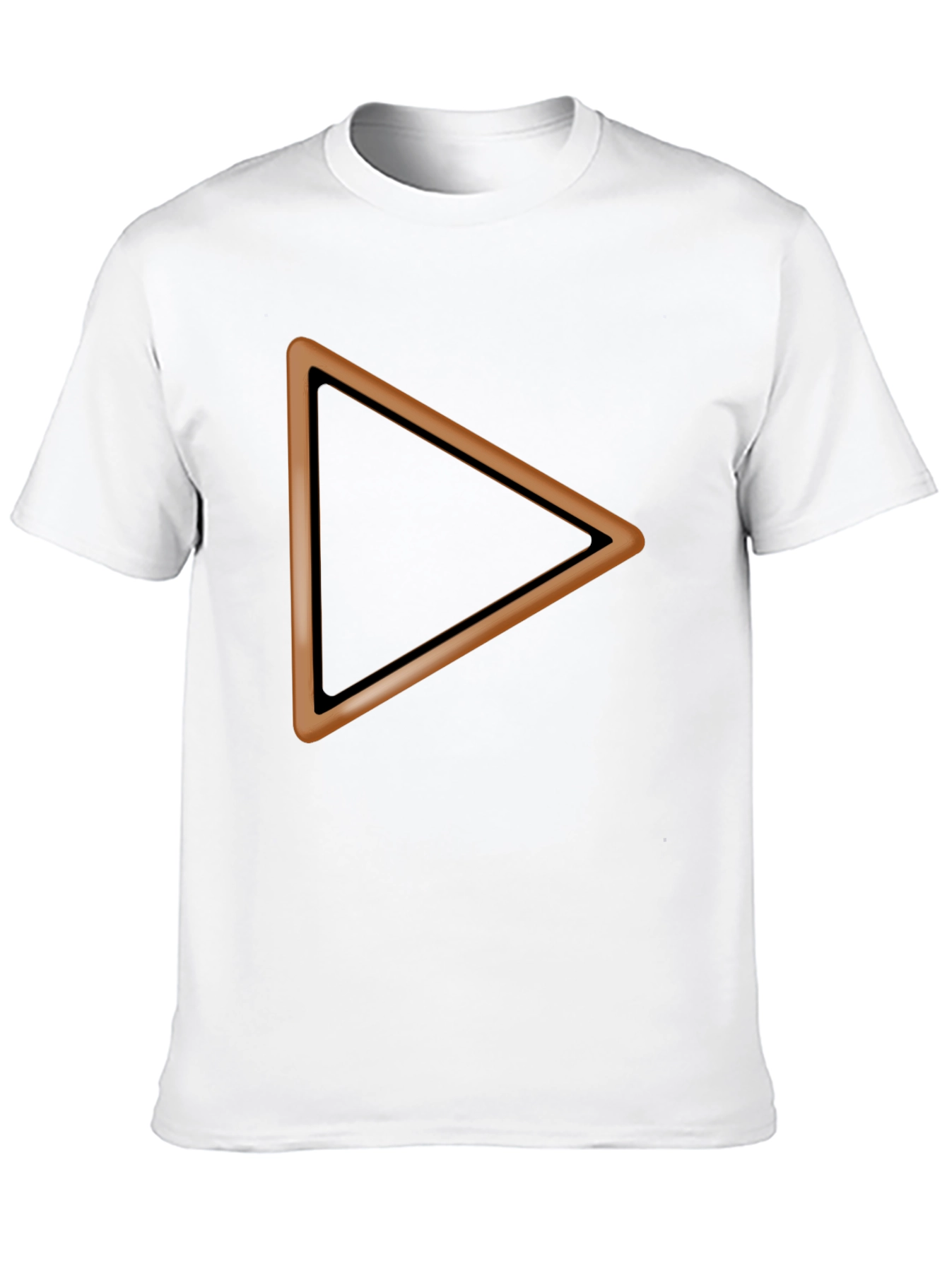 Black T-Shirt with Brown Triangle Design
