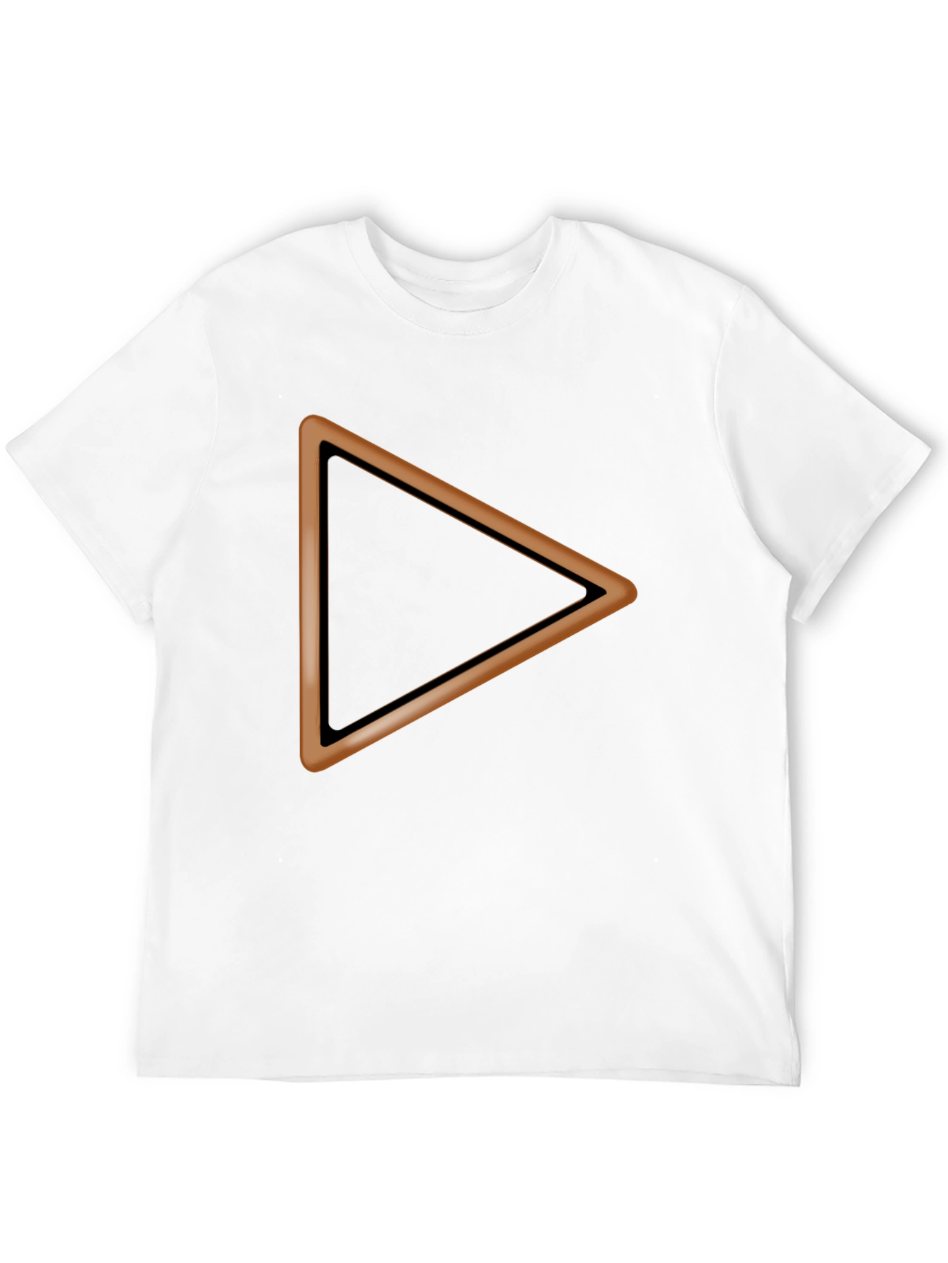 Black T-Shirt with Brown Triangle Design