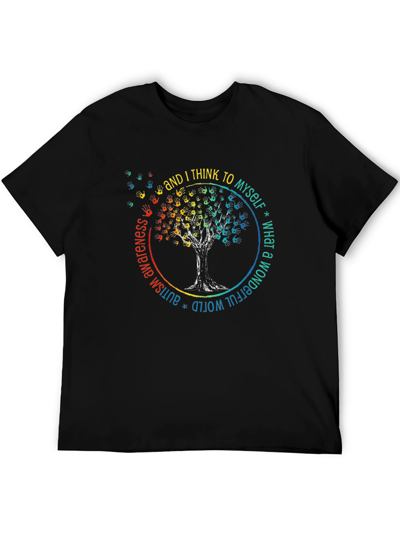 Autism Awareness T-Shirt - Wonderful World Tree Design