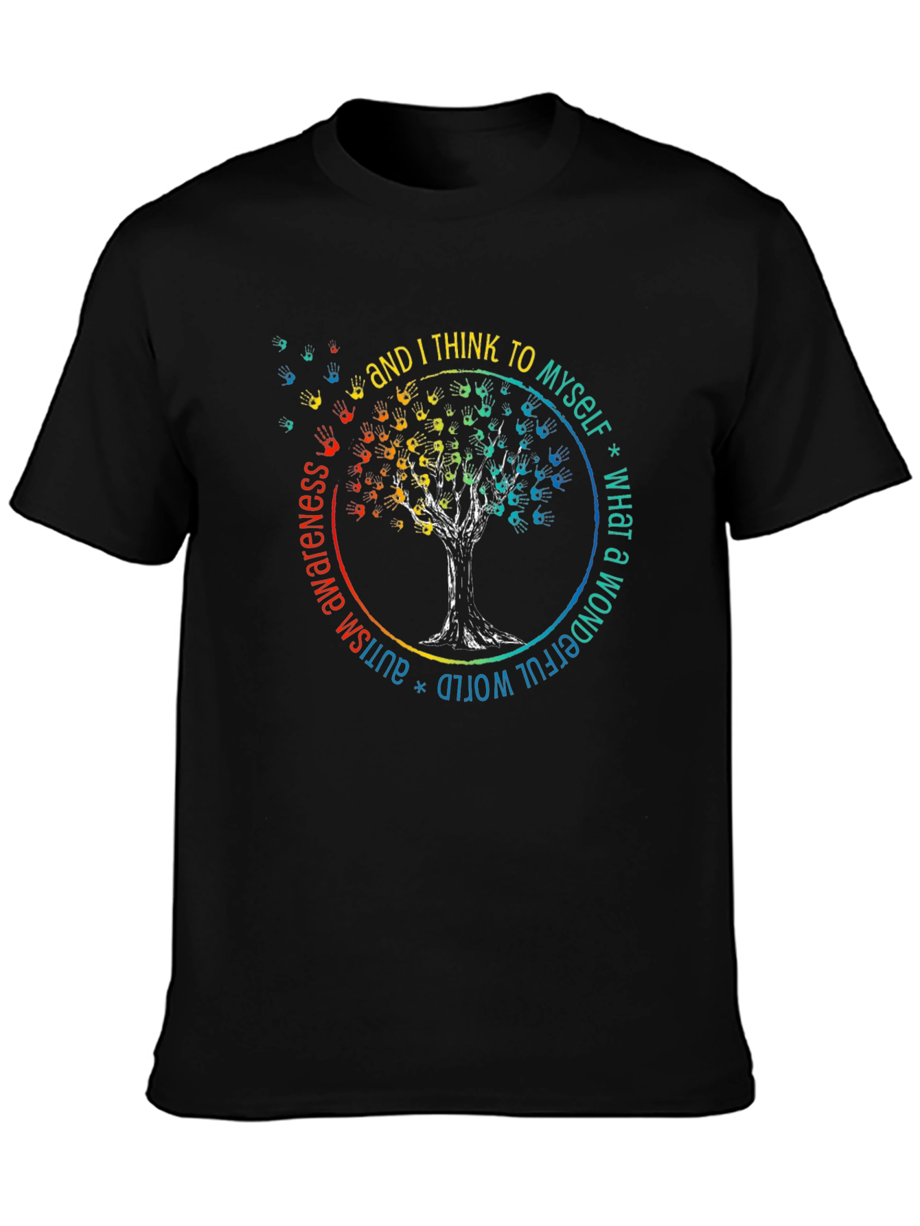 Autism Awareness T-Shirt - Wonderful World Tree Design