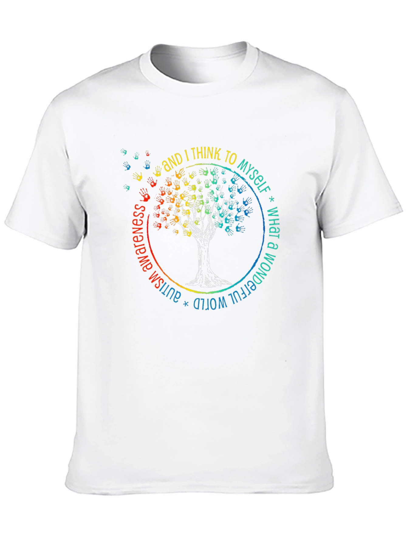 Autism Awareness T-Shirt - Wonderful World Tree Design